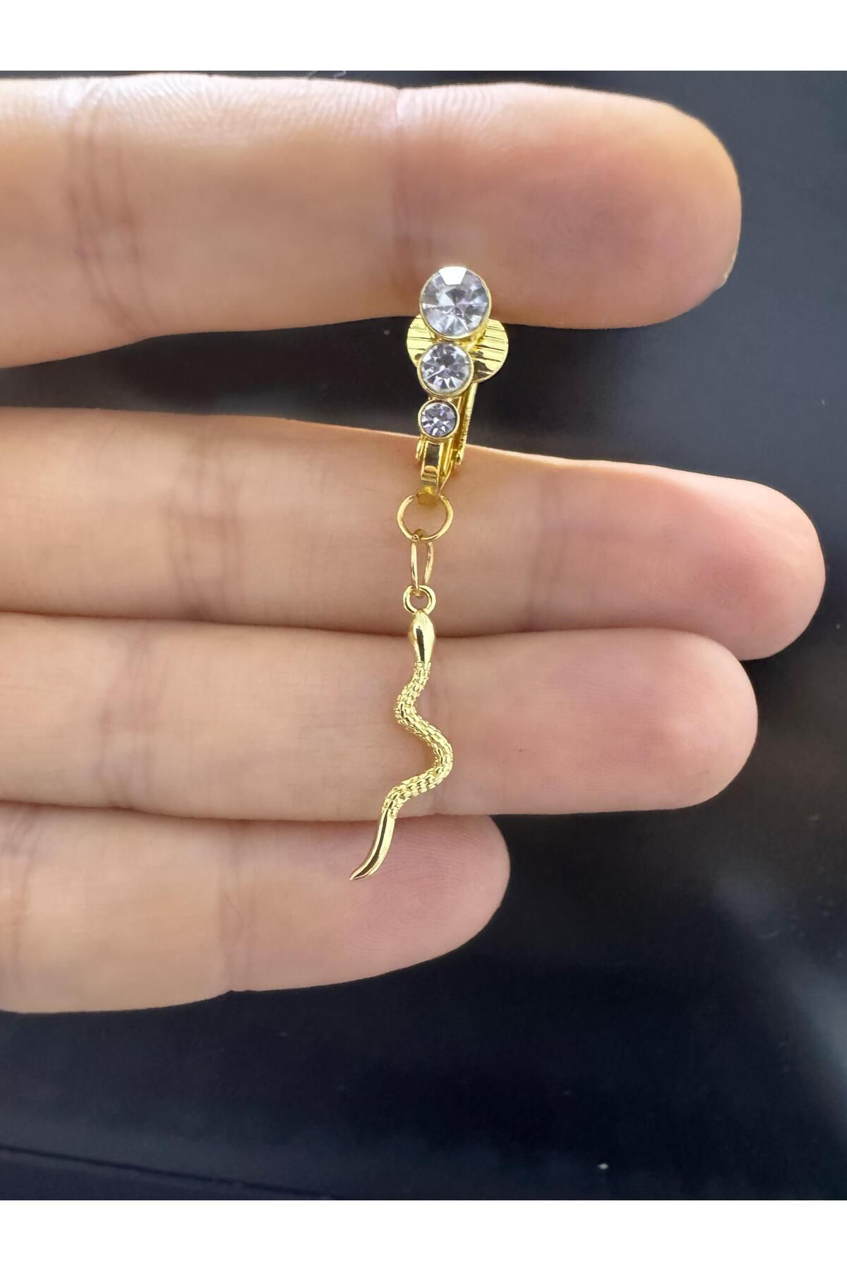 Arescollection Deliksiz ( Delik Gerektirmeyen )Sikiştirmali Yilanli Sallantili G