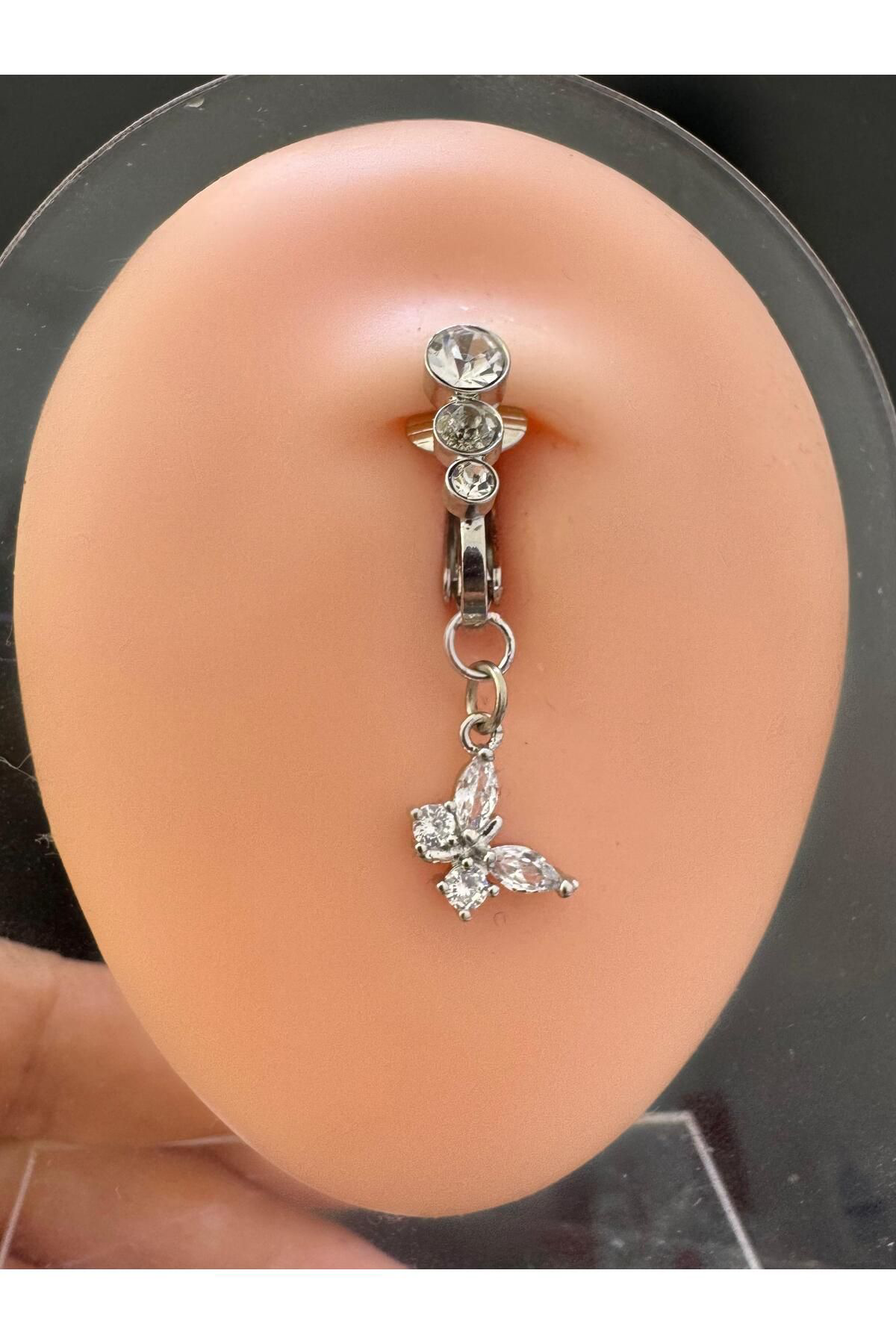 Arescollection Deliksiz ( Delik Gerektirmeyen) Klipsli Sikiştirmali Göbek Pierci