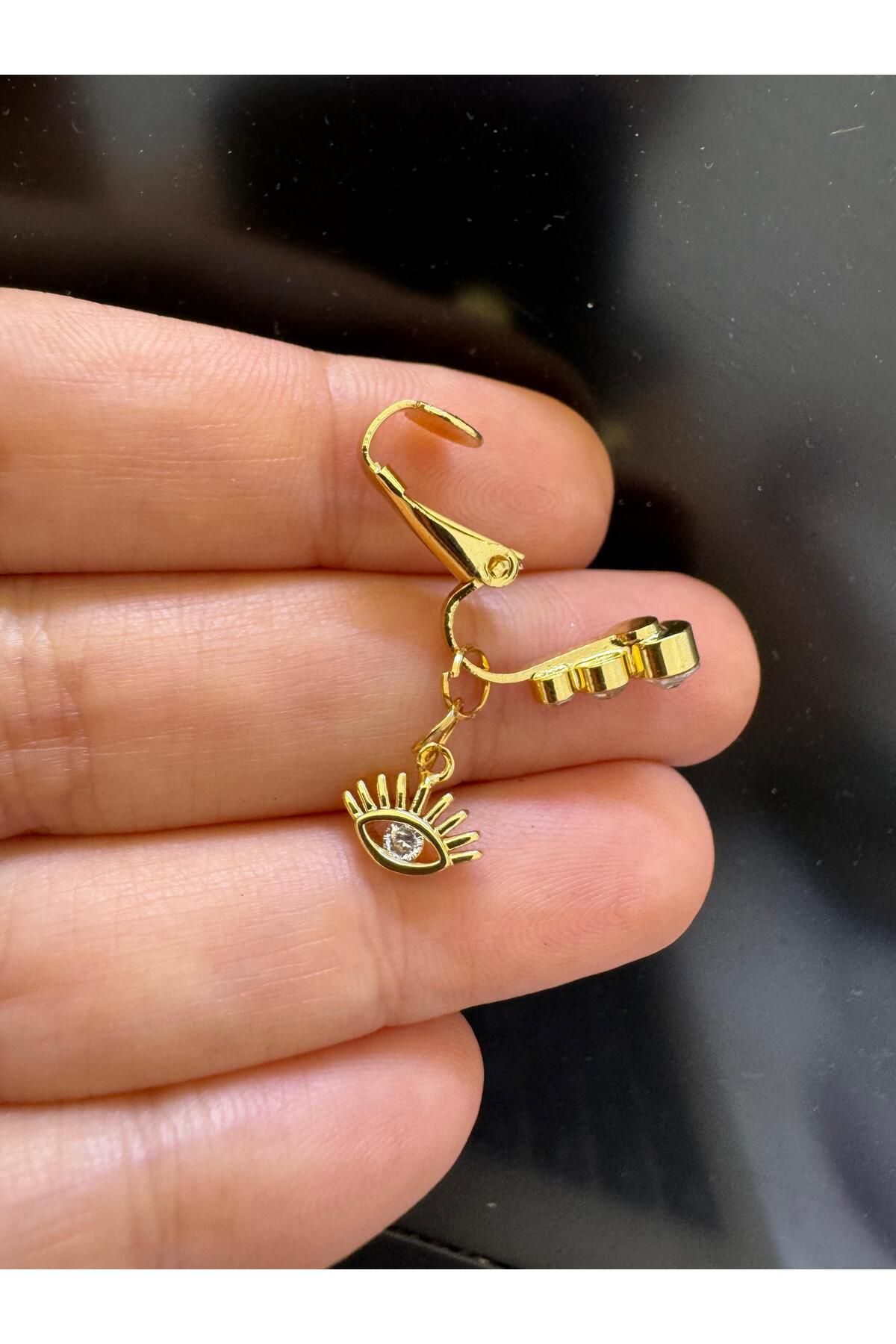 Arescollection Deliksiz ( Delik Gerektirmeyen) Klipsli Sikiştirmali Göbek Pierci