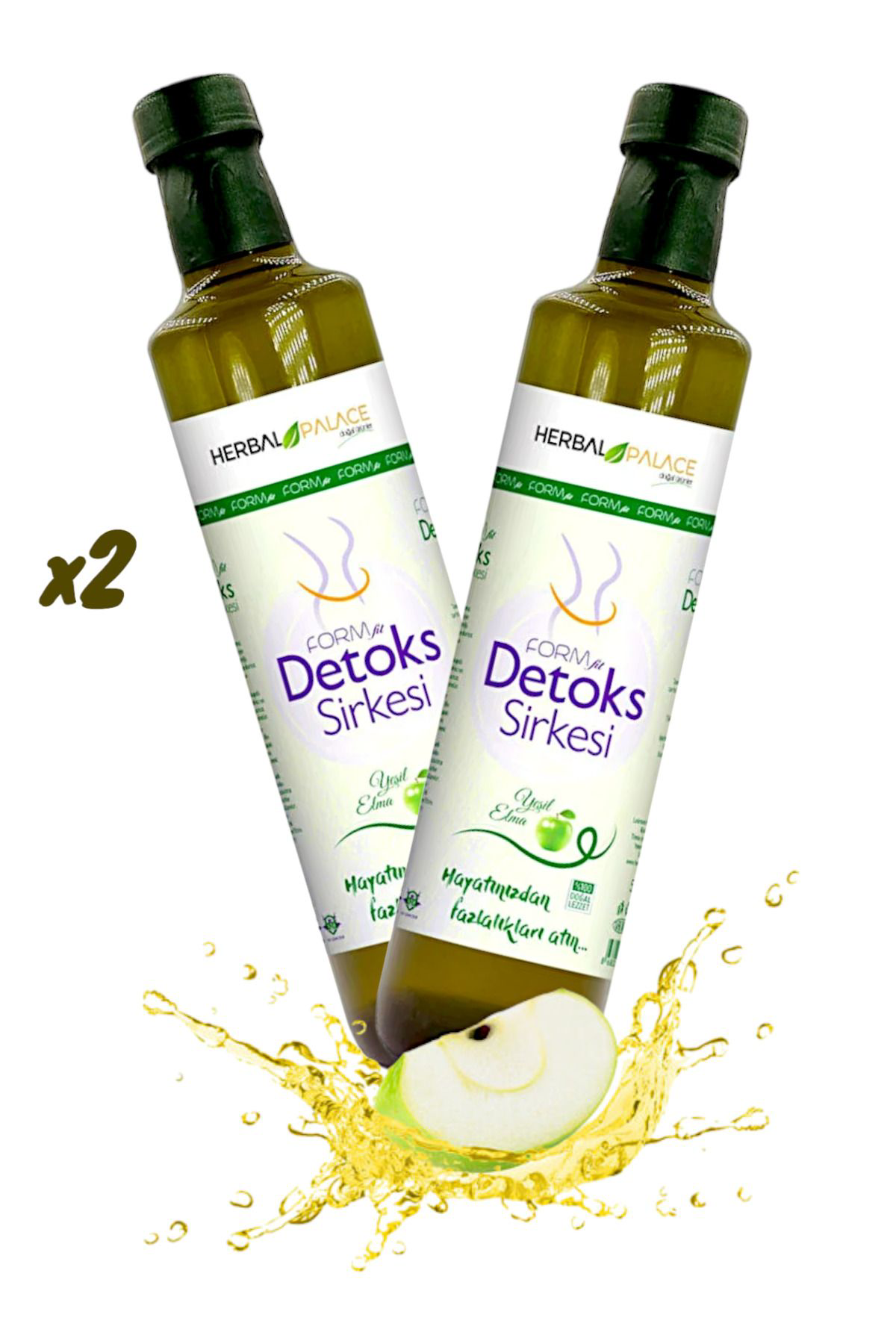 Herbal Palace Detox Sirkesi Yeşil Elma Aromali Formfit 500 Ml * 2 Adet