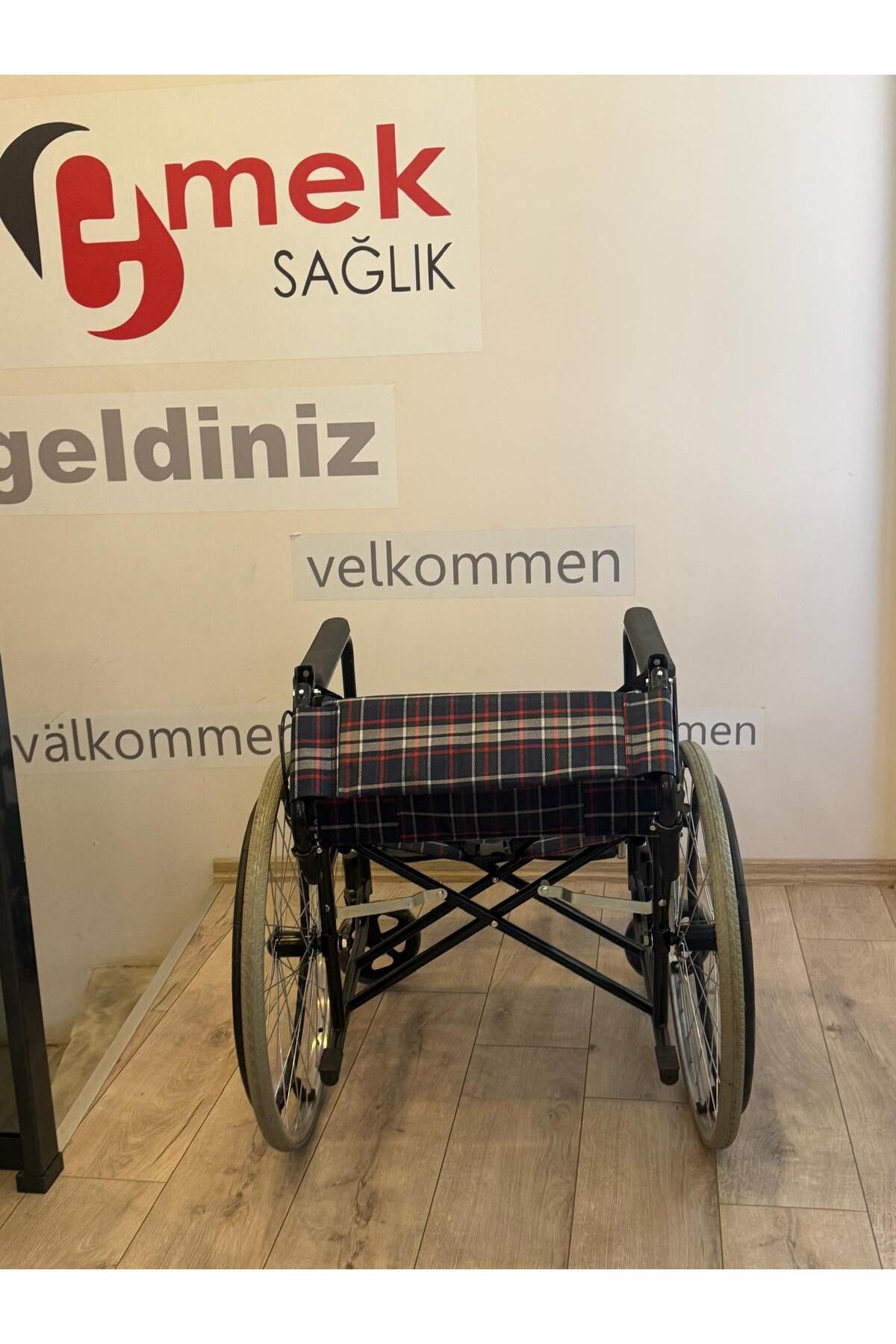 Emek Sağlik Dev Dört Tekerlekli Sandalye Hasta Sandalyesi (2 Yil Garanti)