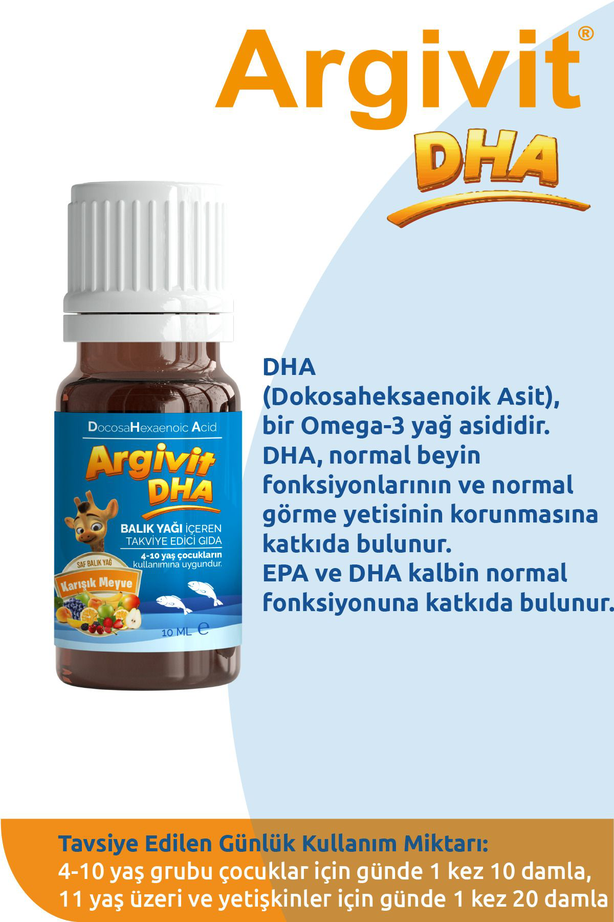 Argivit Dha, Balik Yaği İçeren Sivi Takviye Edici Gida 10 Ml