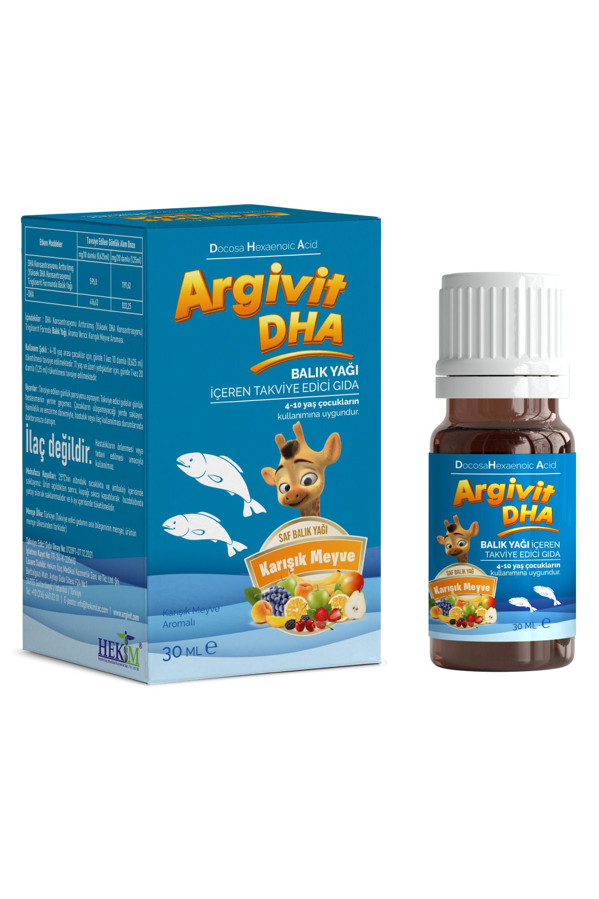 Argivit Dha, Balik Yaği İçeren Sivi Takviye Edici Gida 10 Ml