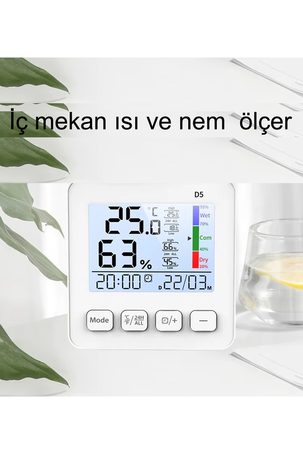 Life Net Medikal Dijital Termometre İsi Ve Nem Ölçer D5