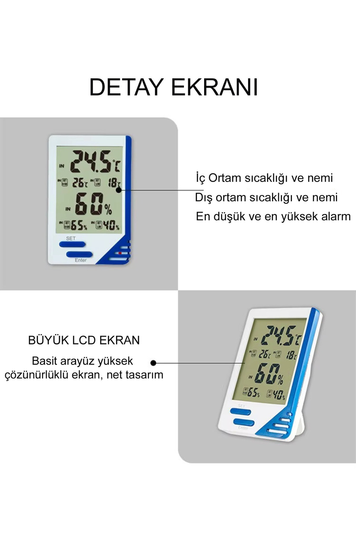 Life Net Medikal Dijital Termometre İsi Ve Nem Ölçer Al-6