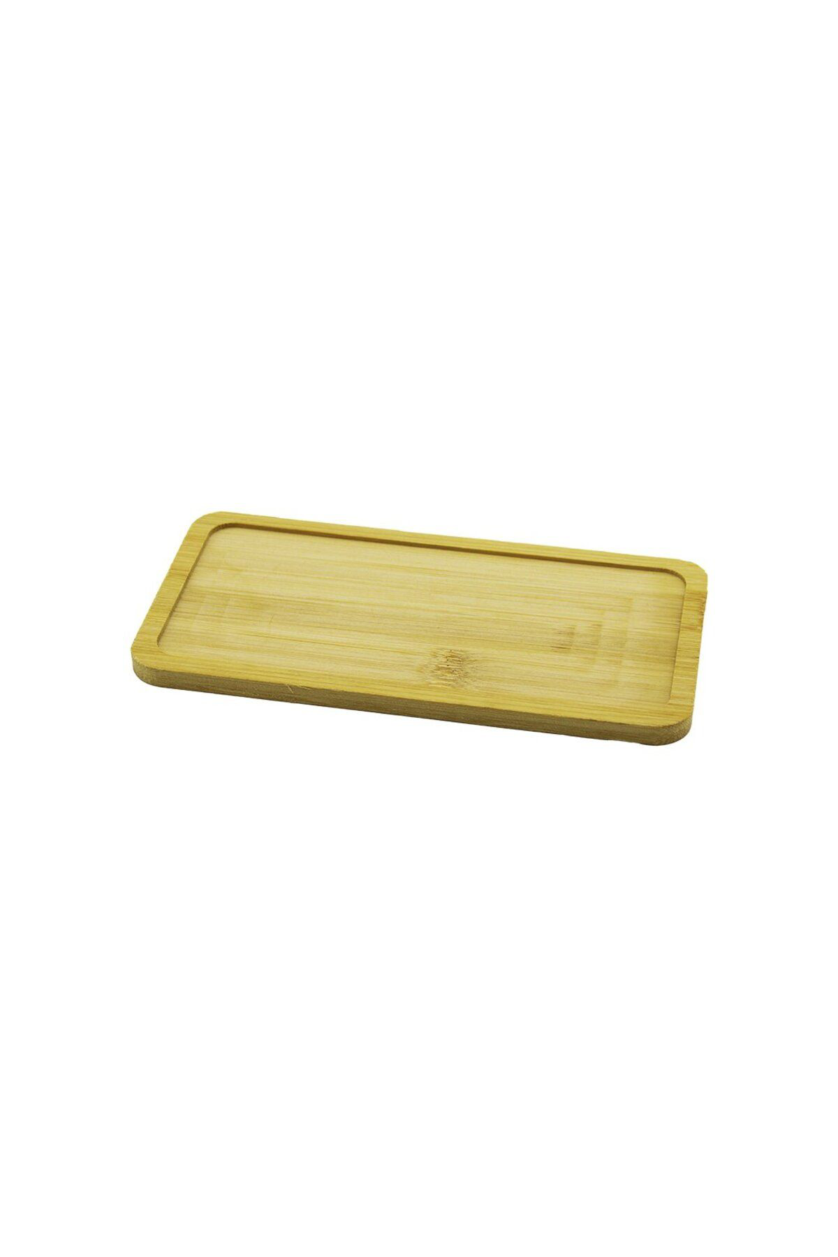 Modafiks Dikdörtgen Ahşap Bambu Yağdanlik Altlik Mini Tepsi 20X10x0.8Cm (5