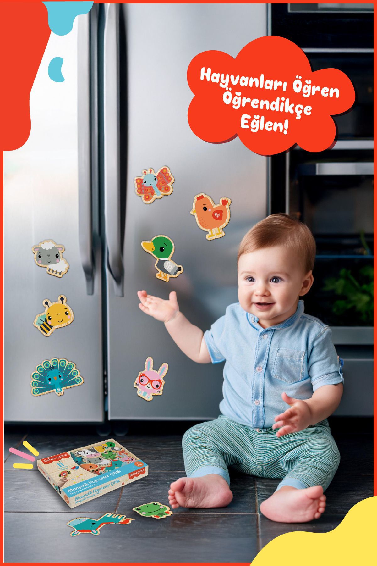 Fisher Price Diytoy Miknatisli  Manyetik Hayvanlar Çiftlik / Magnet Puzzle +3