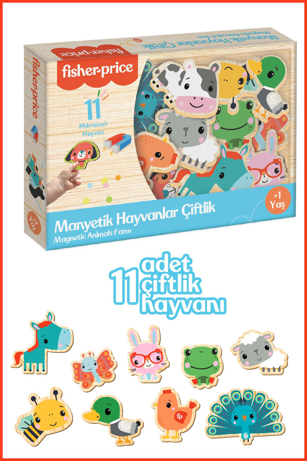 Fisher Price Diytoy Miknatisli  Manyetik Hayvanlar Çiftlik / Magnet Puzzle +3