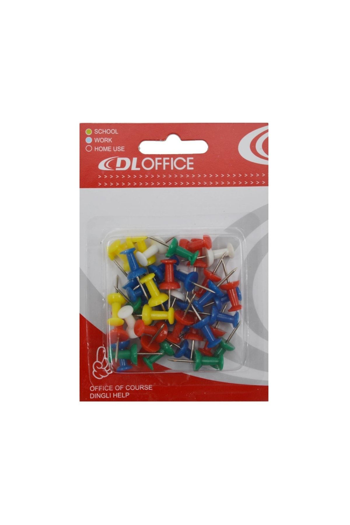 Linea Dloffice Renkli Harita Çivisi 40 Li Paket Dl2156