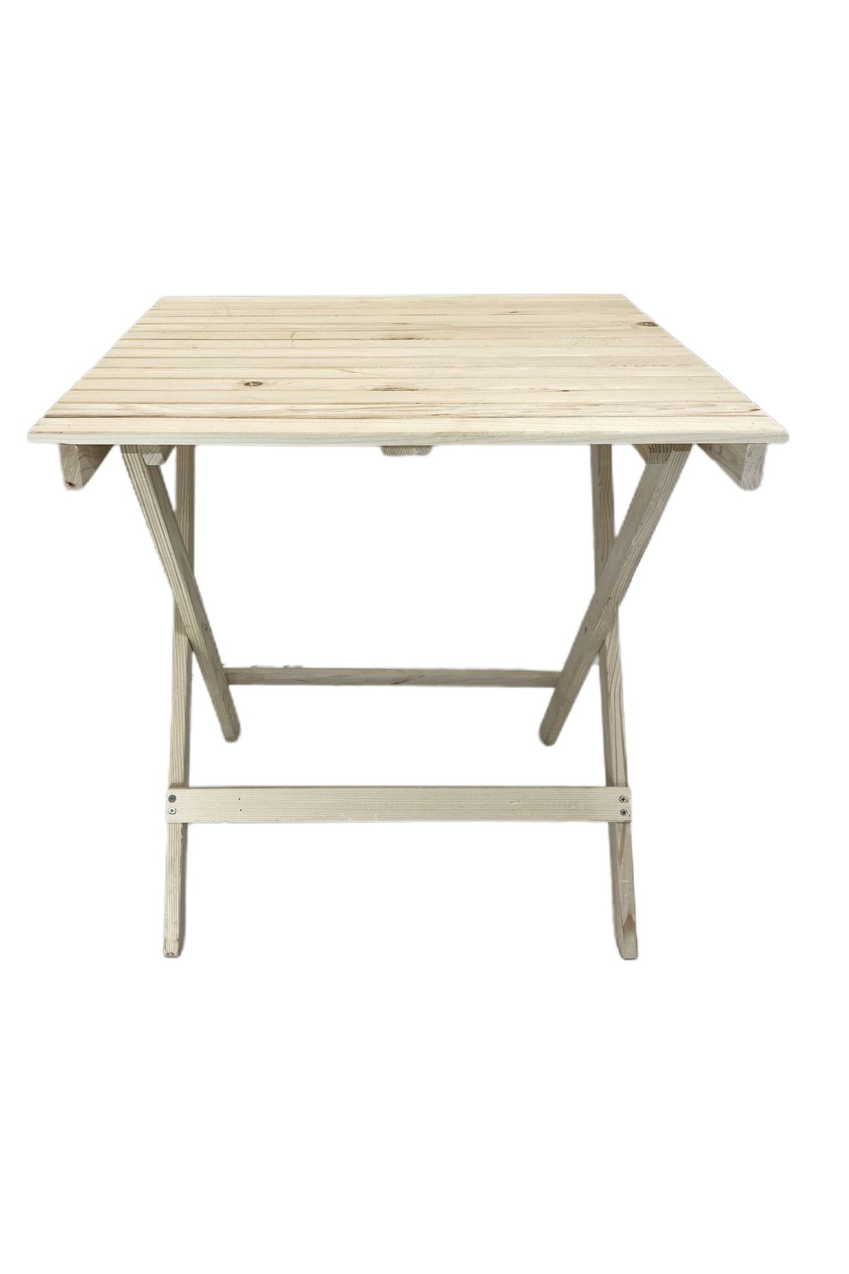 Rusthing Doğal Ahşap 60X60 Cm Katlanir Balkon Teras Piknik Kamp Bahçe Masa