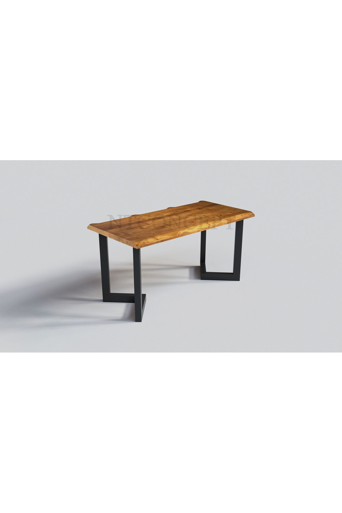 Nt Concept Doğal Ahşap Açik Ceviz Renk Prizma Ayak Masa(Boy100cm-En75cm-H76c