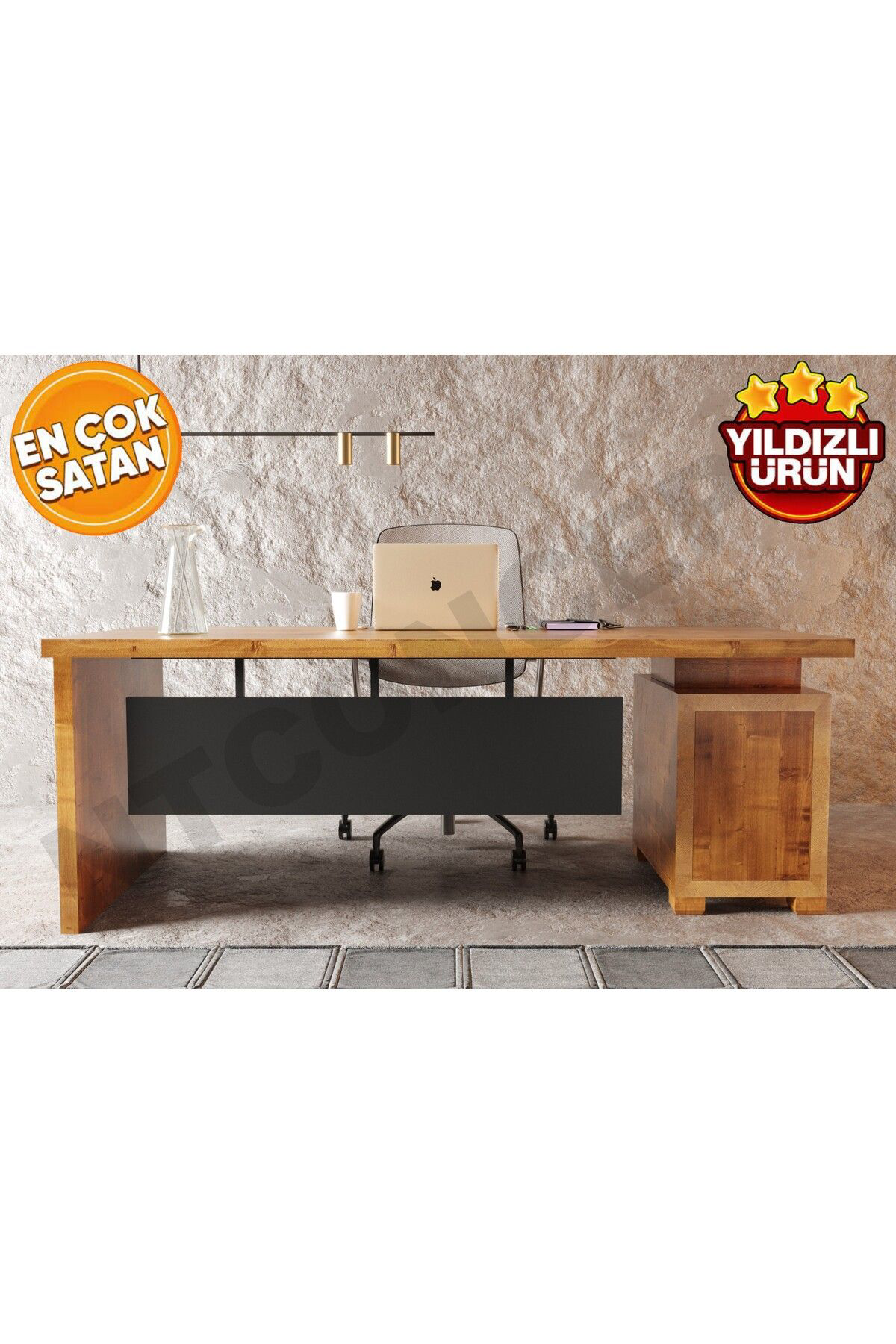 Nt Concept Doğal Ahşap Açik Ceviz Renk Masa(Boy200cm-En75cm-H76cm)
