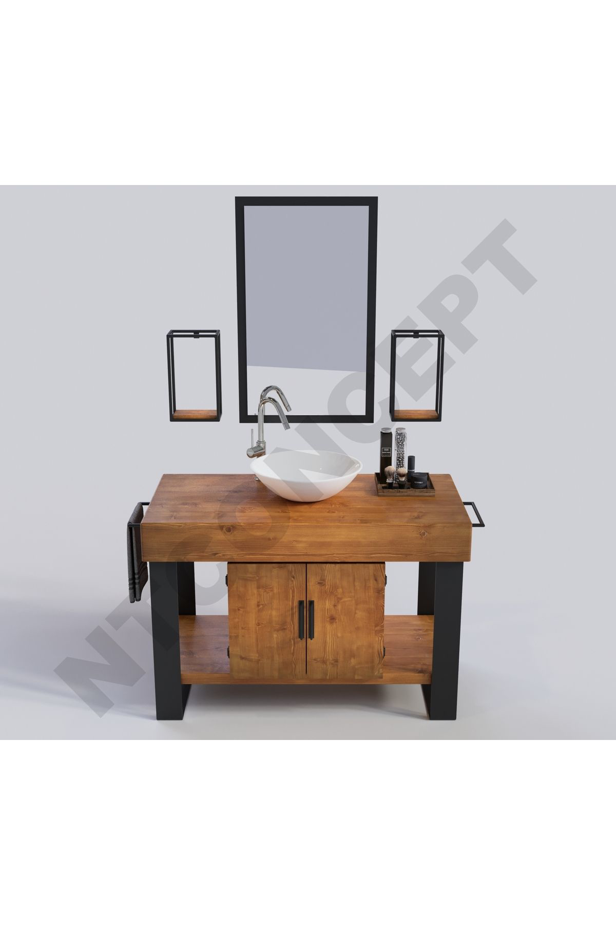 Nt Concept Doğal Ahşap Hilton 3'Lü Set(110Cm'lik)