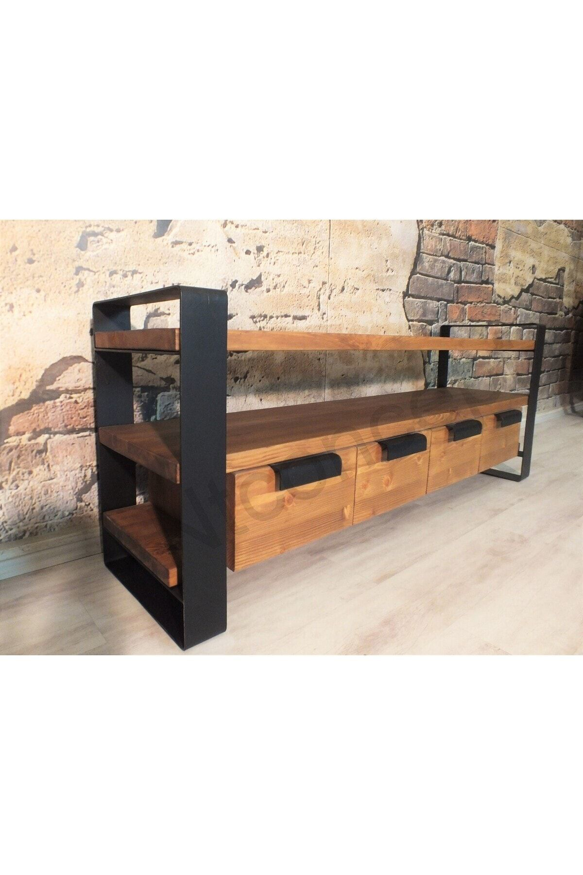 Nt Concept Doğal Ahşap Tv Stand(Uzunluk 160Cm-Yükseklik 60Cm-Derinlik 41Cm)