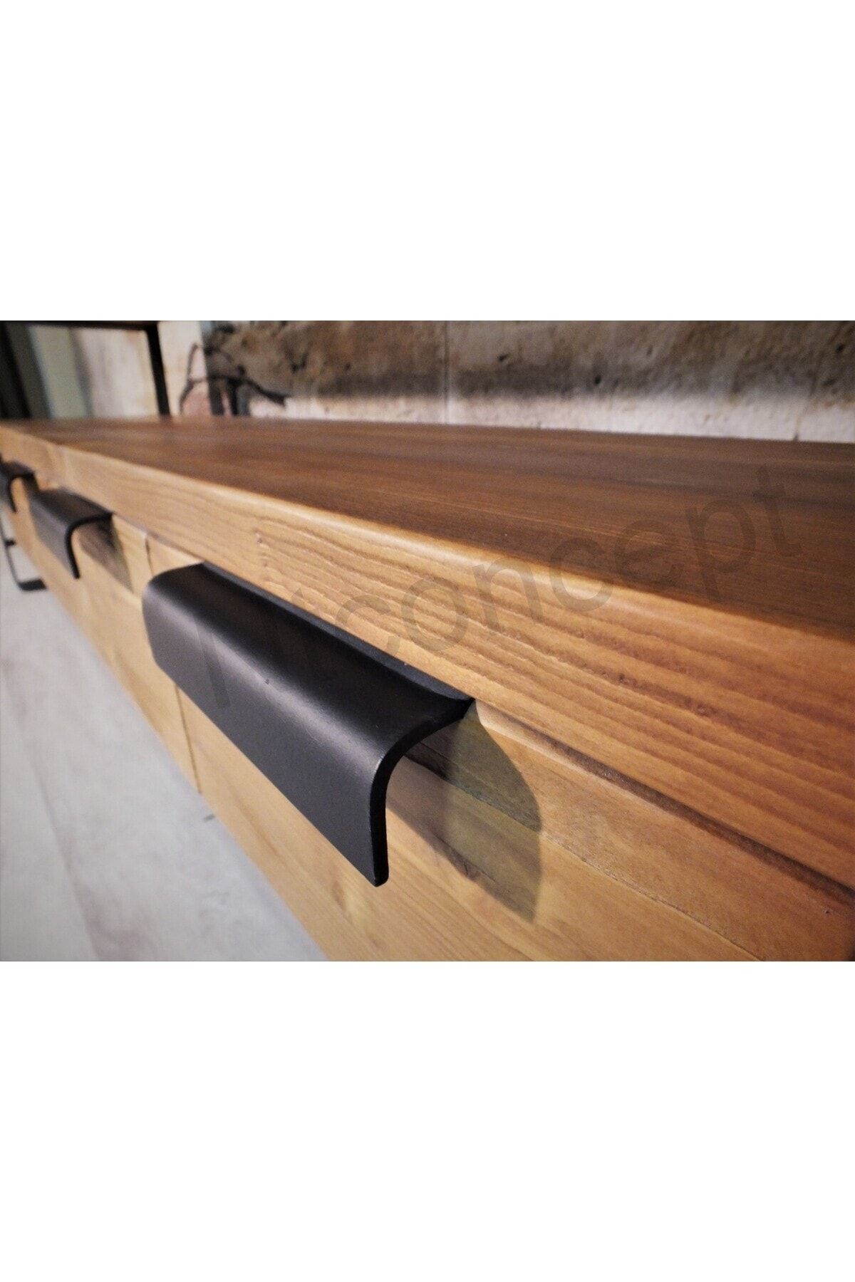 Nt Concept Doğal Ahşap Tv Stand(Uzunluk 240Cm-Yükseklik 60Cm-Derinlik 41Cm)