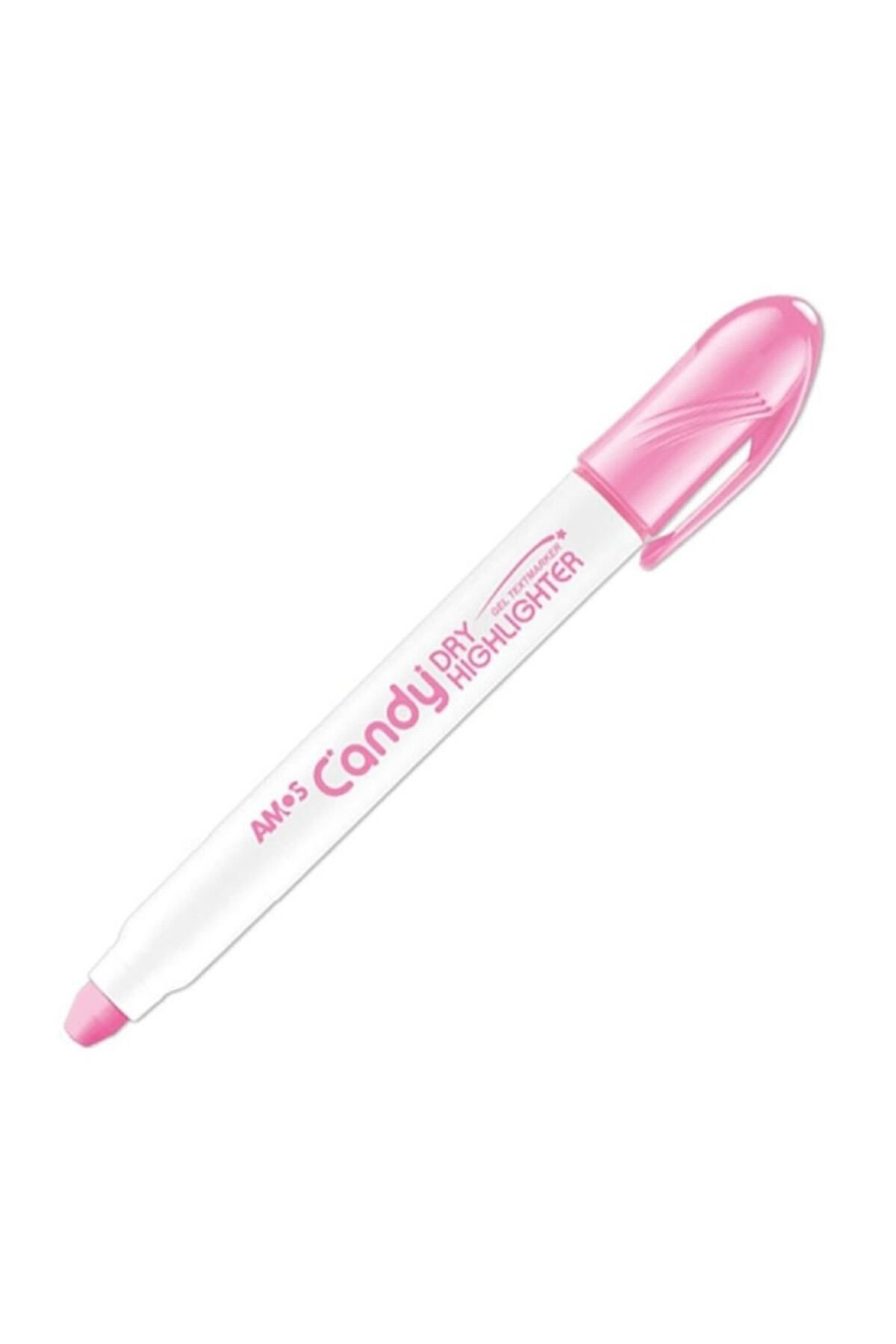 Amos Dry Candy Fosforlu Kalem Pastel Pembe