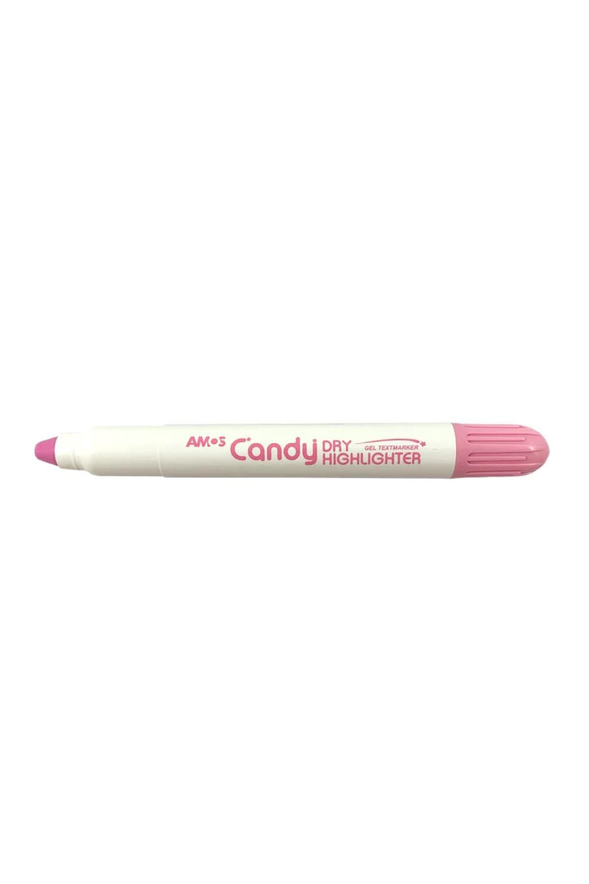 Amos Dry Candy Fosforlu Kalem Pastel Pembe