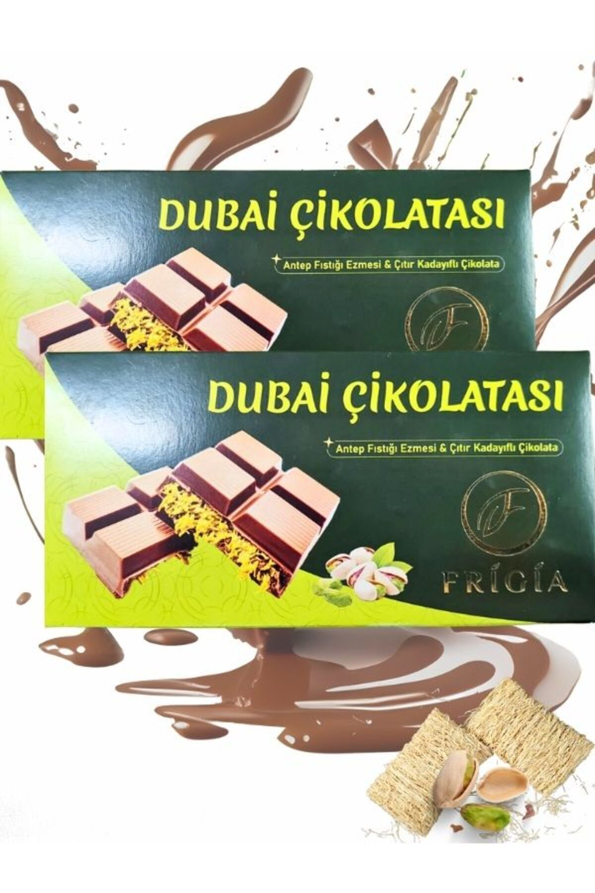 Aleyna Baharat Dubai Çikolatasi Antep Fistikli Çitir Kadayifli Çikolata 200 Gr 2