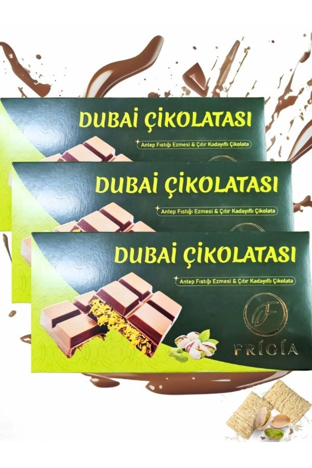 Aleyna Baharat Dubai Çikolatasi Antep Fistikli Çitir Kadayifli Çikolata 200 Gr 3