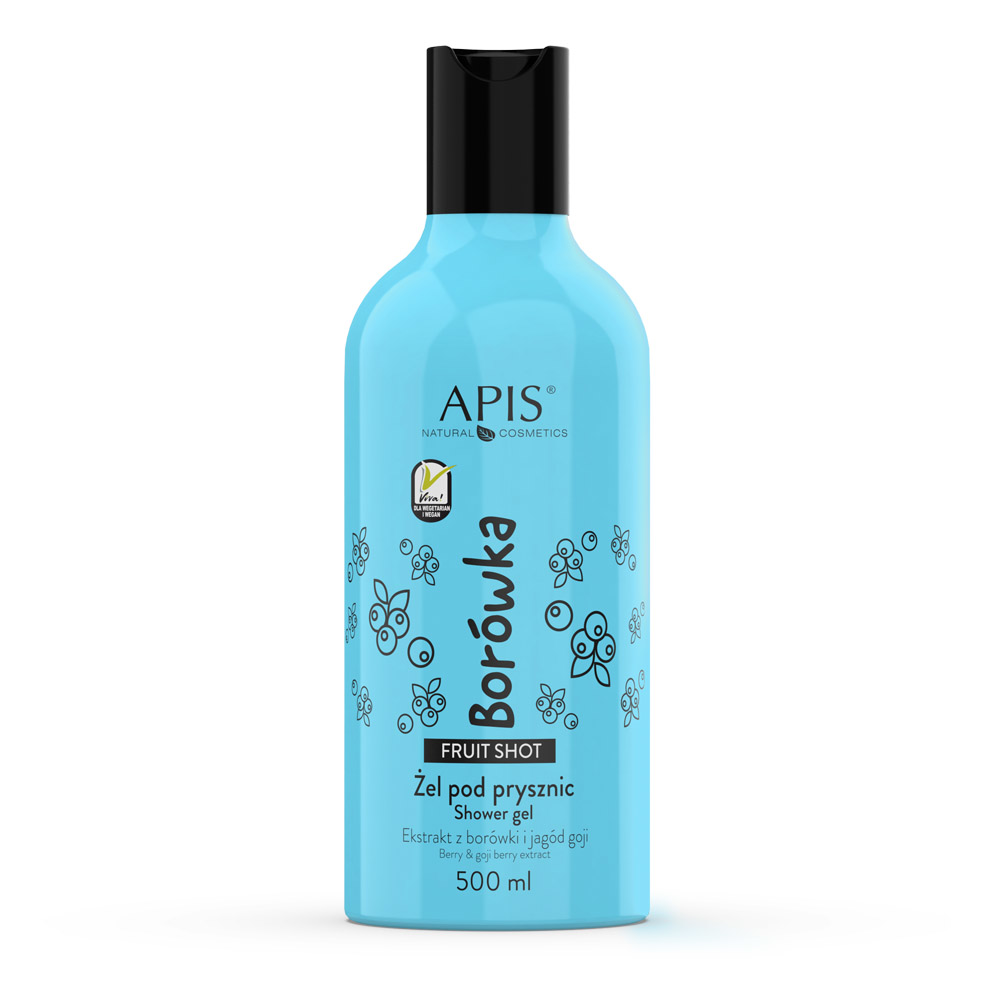 Apis Natural Cosmetics Duş Jeli - Yaban Mersini Kokulu - 7 Fruit Shot - 500 Ml