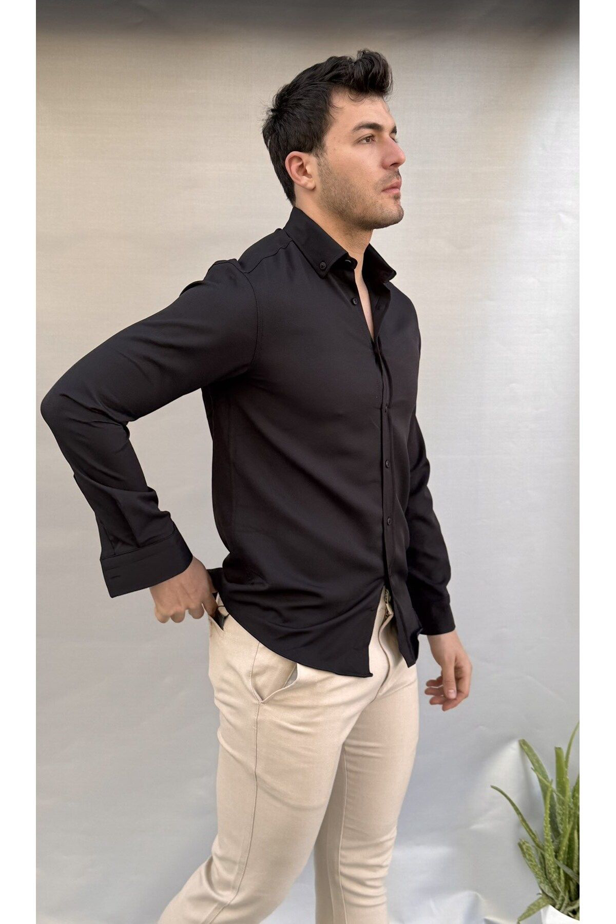 Casualmen32 Düz Slim Fit Gömlek
