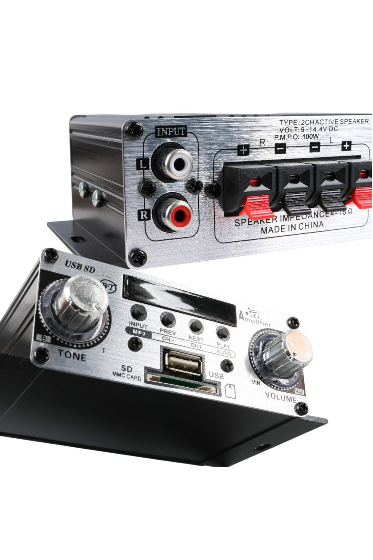 Robotrend E Yw-191L 12 Volt 100 Watt Motosiklet Bluetooth Amfi Usb/Sd 2 Kan