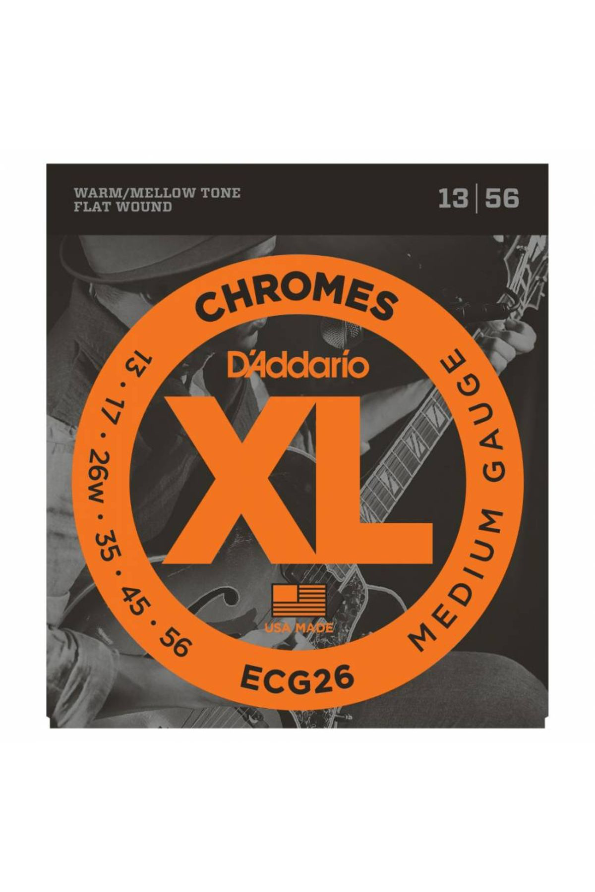 Daddario Ecg26 Elektro Gitar Teli, Chromes, 13-56, Medium Gauge,