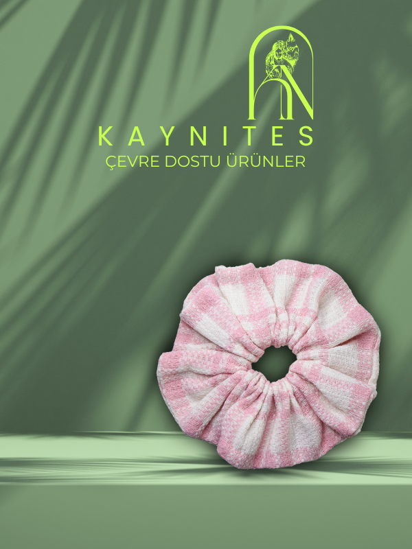 Kaynites Ecochic Luxe Grande Oversized Scrunchie Pink Cosmos And White 