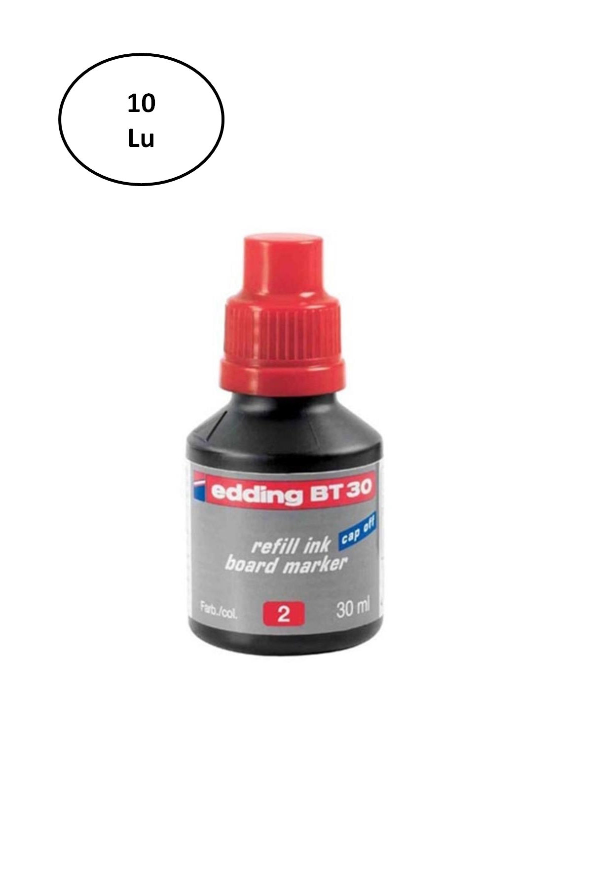 Just Cheap Store Edding Tahta Kalem Mürekkep 30 Ml Kirmizi 10'Lu