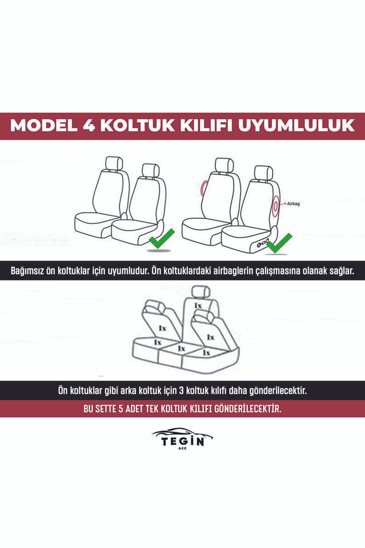 Efes Konfor Serisi Baklava Desenli Kumaş Deri Detay Koltuk Kılıfı