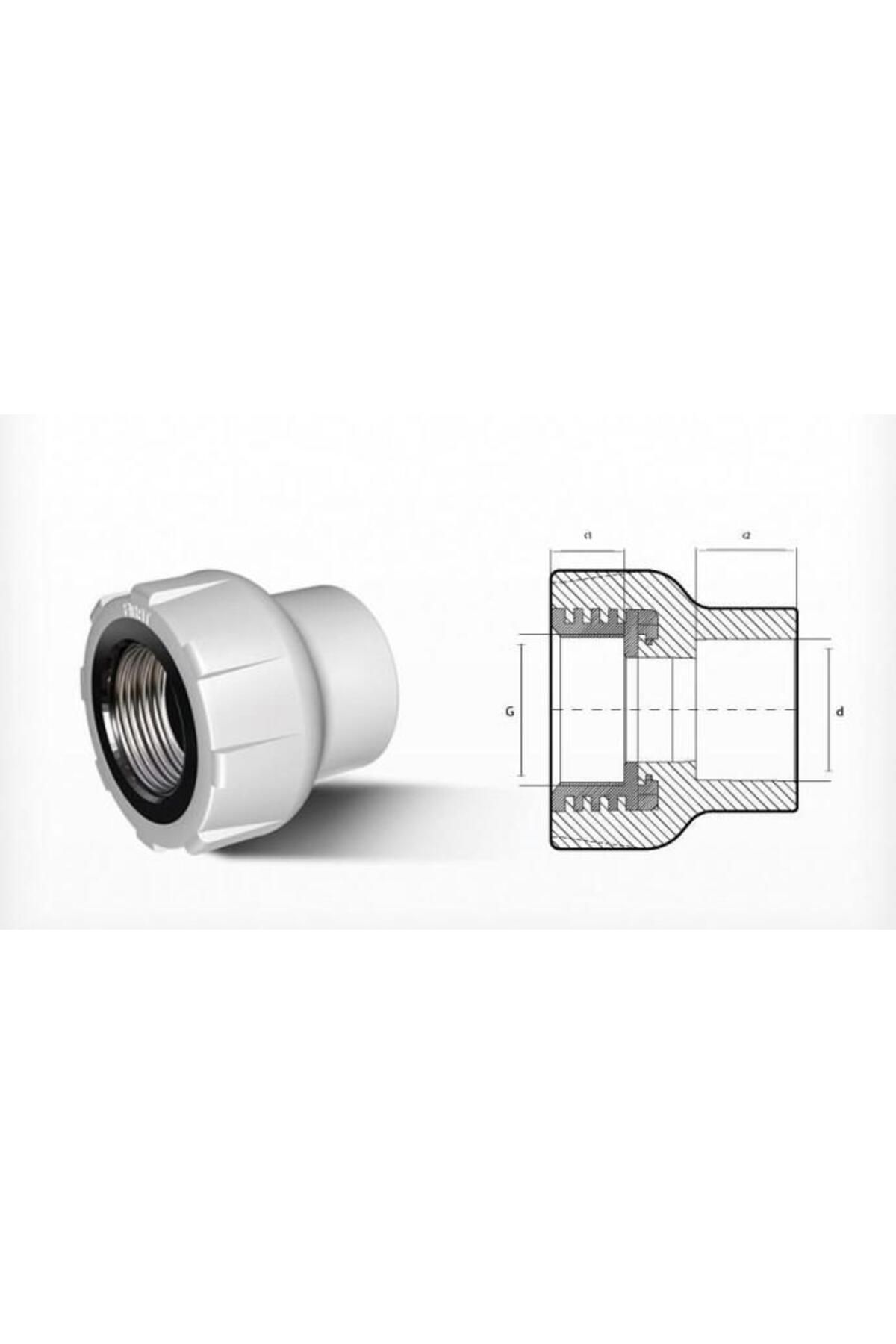 K&A Ege Yildiz Pprc 40X1 1/4 Dişi Adaptör Gri