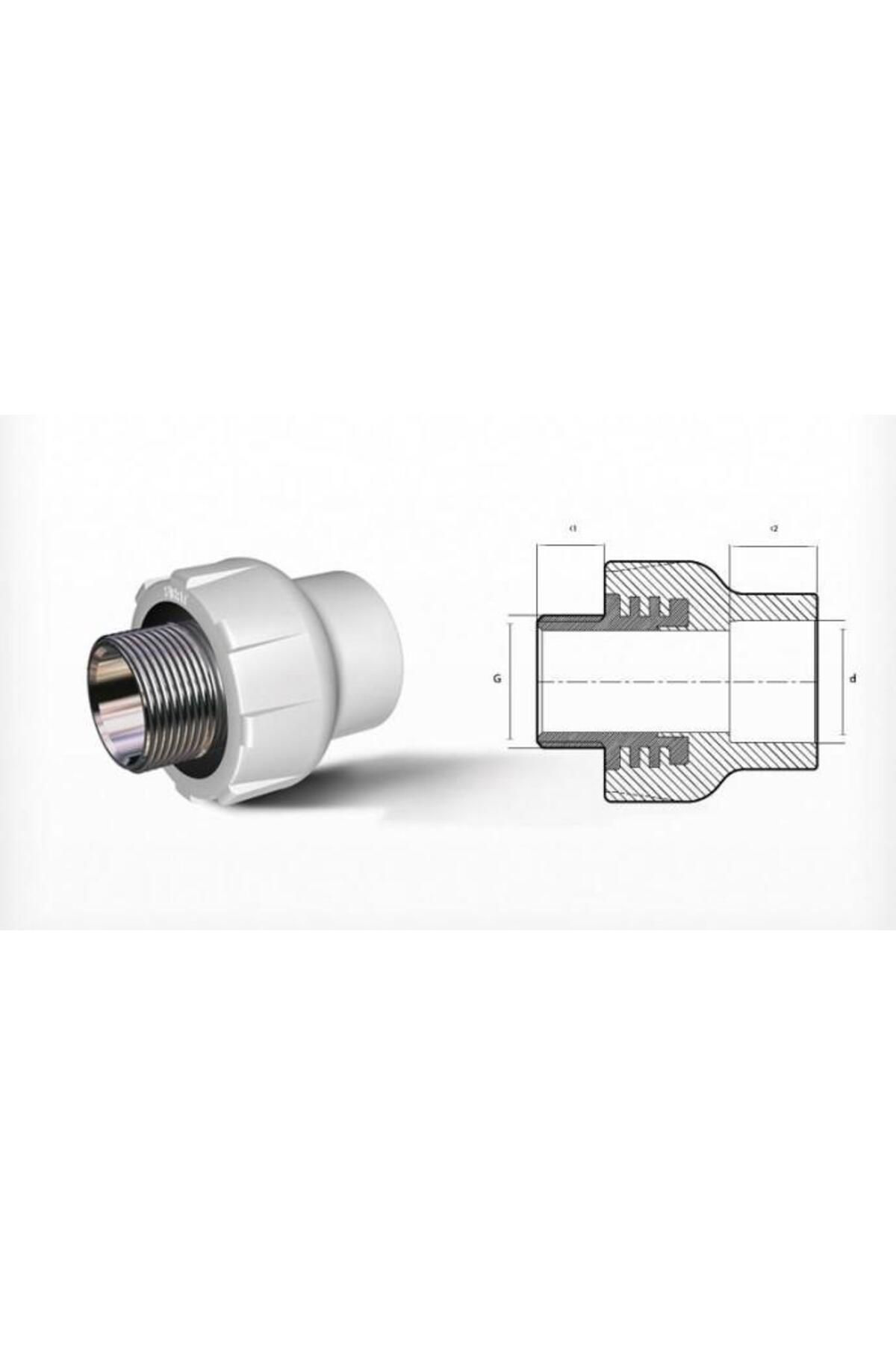 Yaself Ege Yildiz Pprc 50X1 1/2 Erkek Adaptör Gri