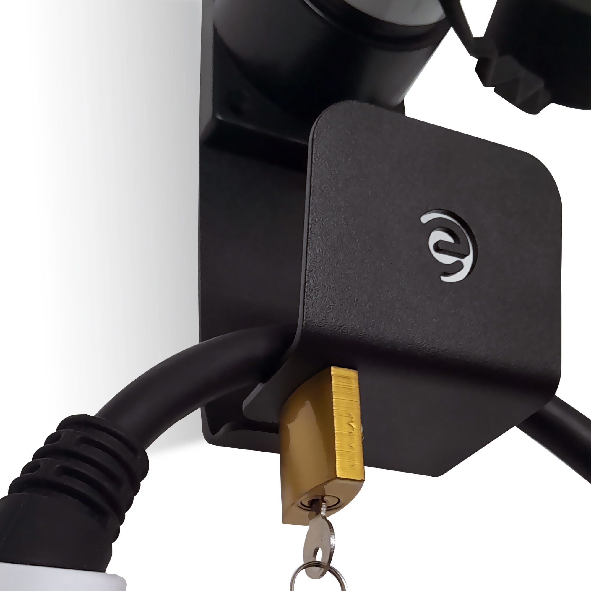 Egnio  Tip 2 Ev Elektrikli Araba İçin Asma Kilit Kilitlenebilir Duvara Montaj Tutucu Siyah