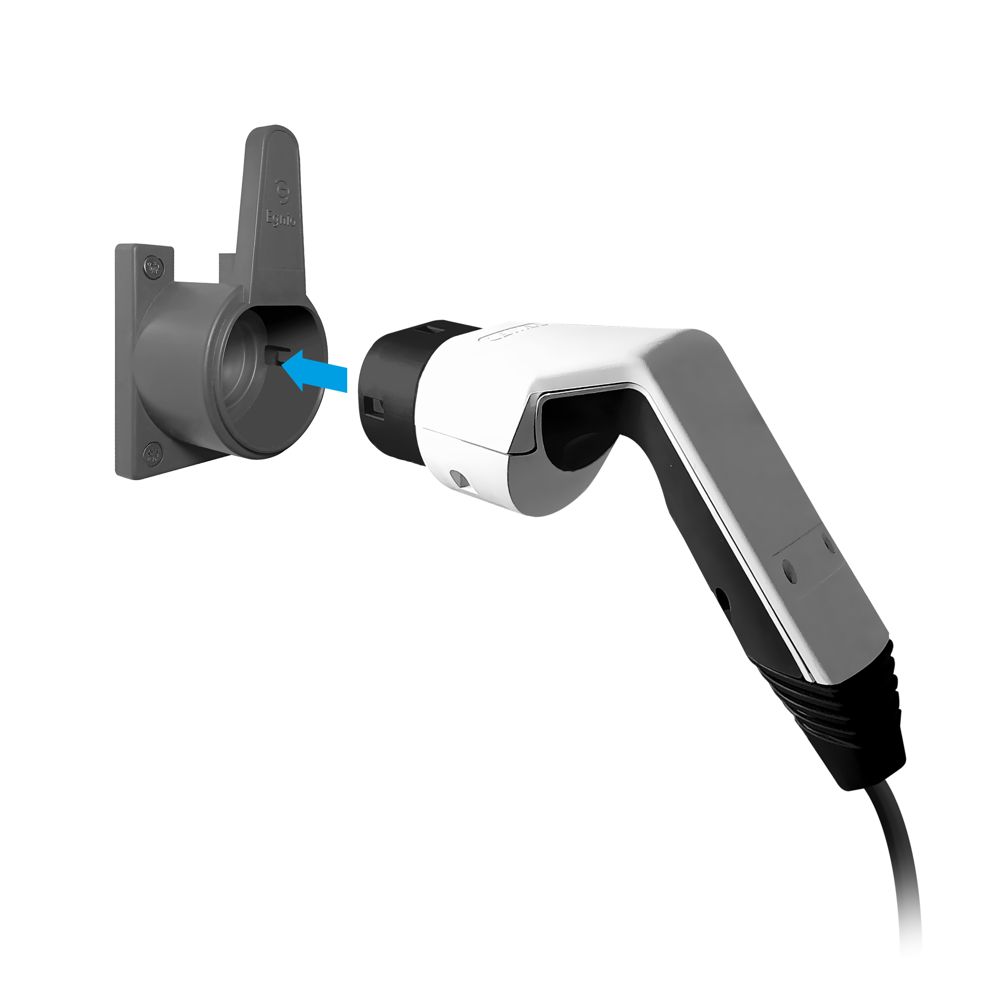 Egnio  Type2 Ev Holder''grey'' / Elektrikli Araç Tip2 Soket Uyumlu Kablo Toparlayici''antrasit Gri''