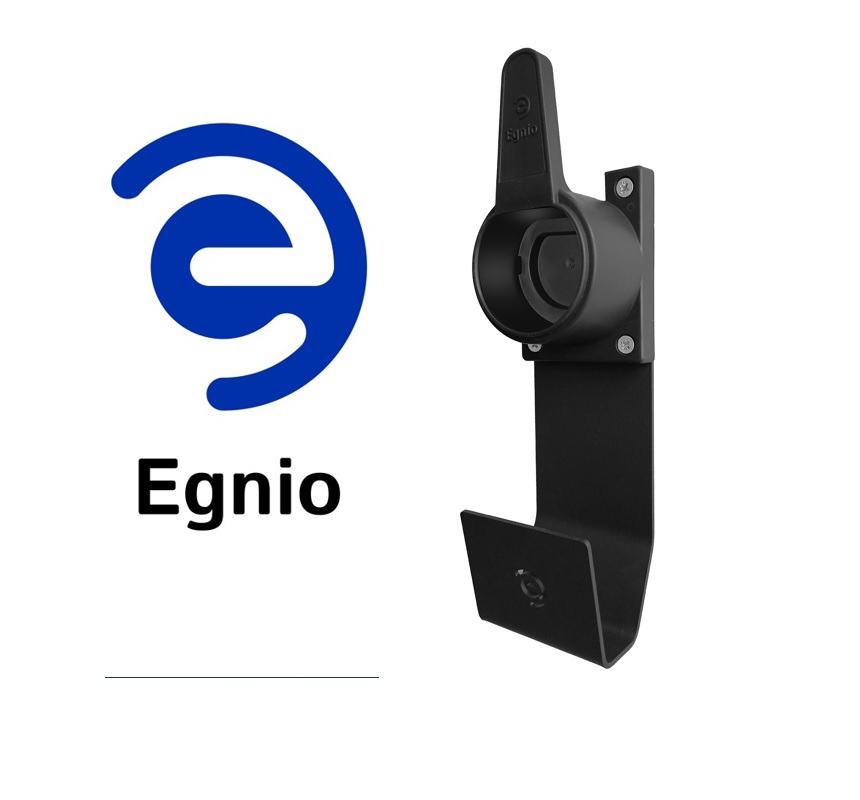 Egnio  Type2 Ev Hanger / Elektrikli Araç Tip2 Soket Uyumlu Kablo Toparlayici Ve Metal Aski ''Siyah''