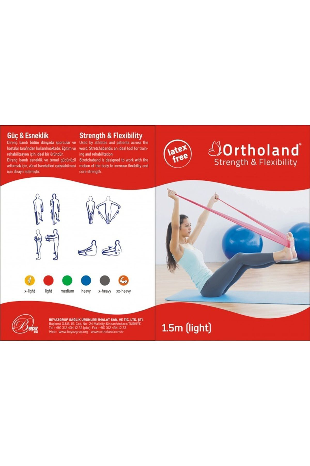 Ortholand Egzersiz Bandi 1,5 Metre Direnç Bandi