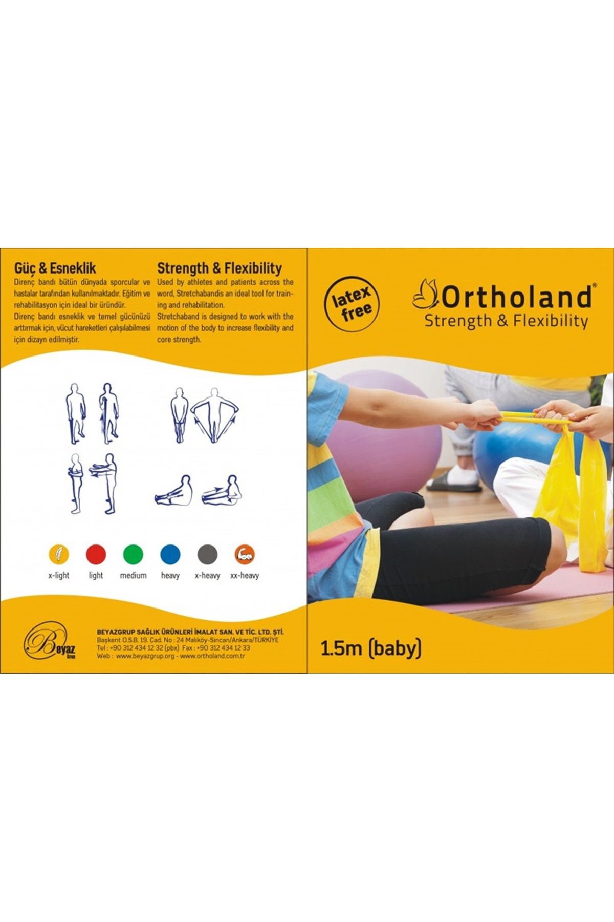 Ortholand Egzersiz Bandi 1,5 Metre Direnç Bandi
