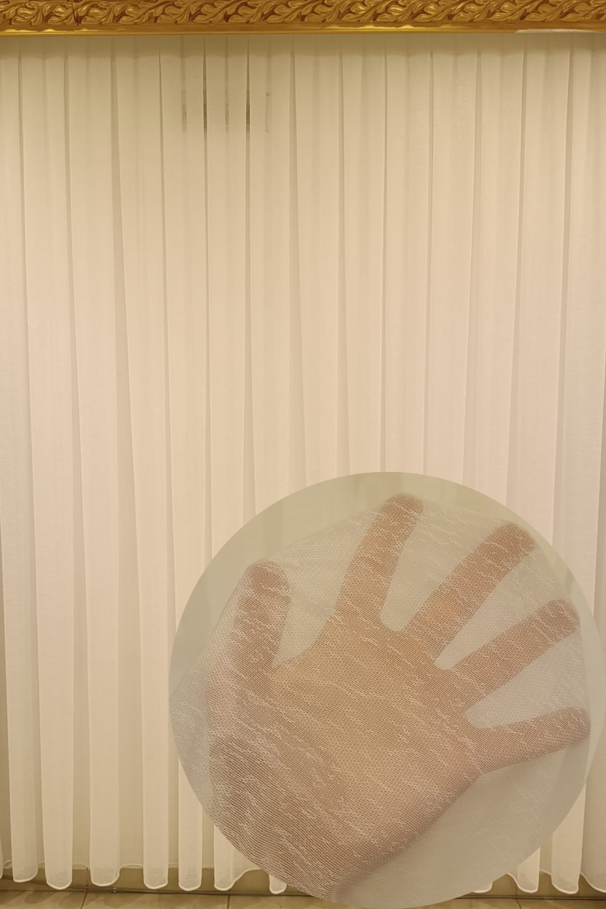 Özgün Home Ekru Kristal Tül Perde (Sik 1X3 Pile)