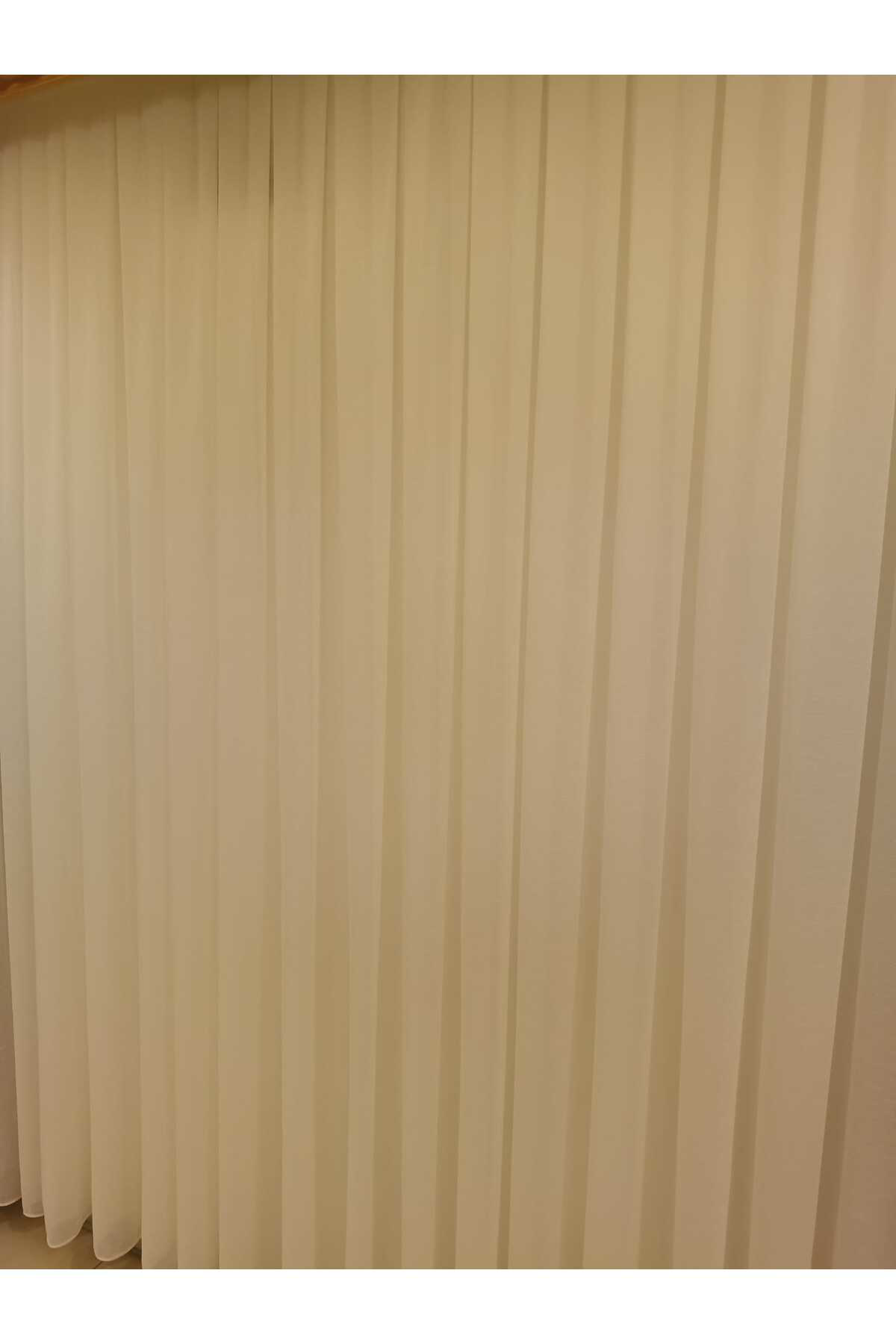 Özgün Home Ekru Kristal Tül Perde (Sik 1X3 Pile)