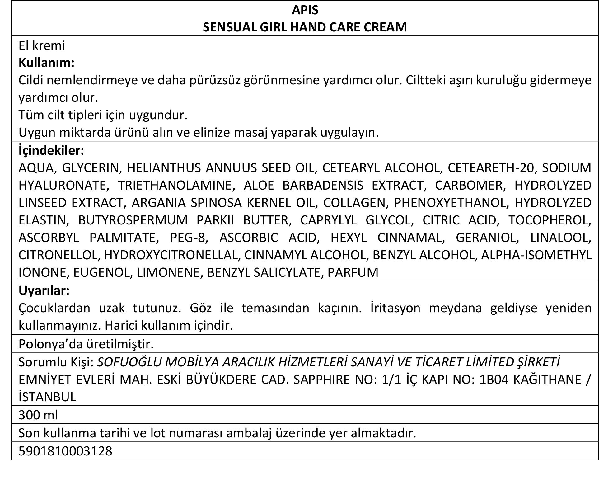 Apis Natural Cosmetics El Kremi - Sensual Girl - 300 Ml