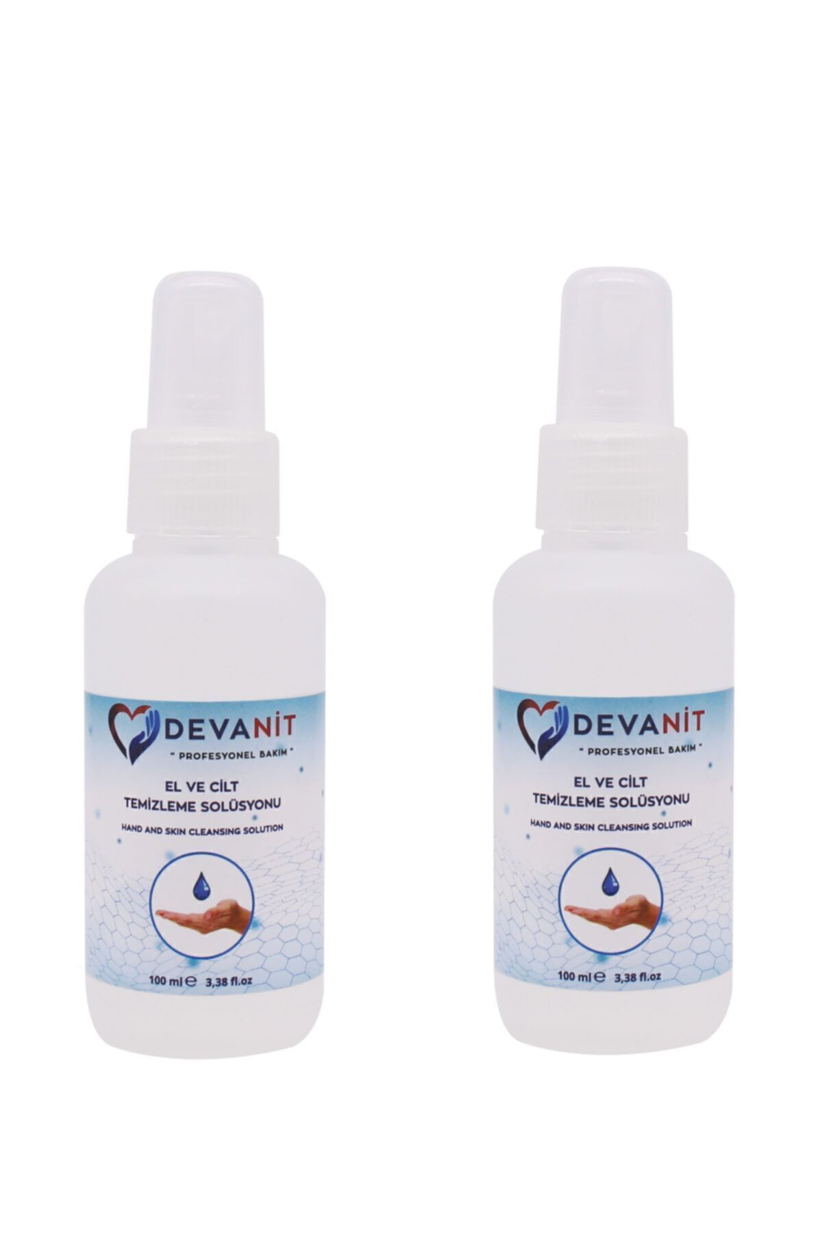 Devanit El Ve Cilt Temizleme Solüsyonu 2X100 Ml Dezenfektan Sprey Virüse 