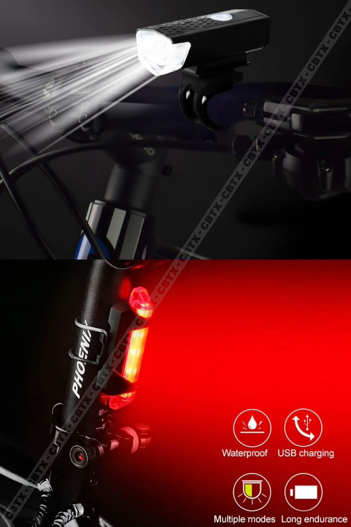 1 Company Eldrive Usb Şarj Edilebilir Led Bisiklet Far Ön İşik Kuyruk Lambasi
