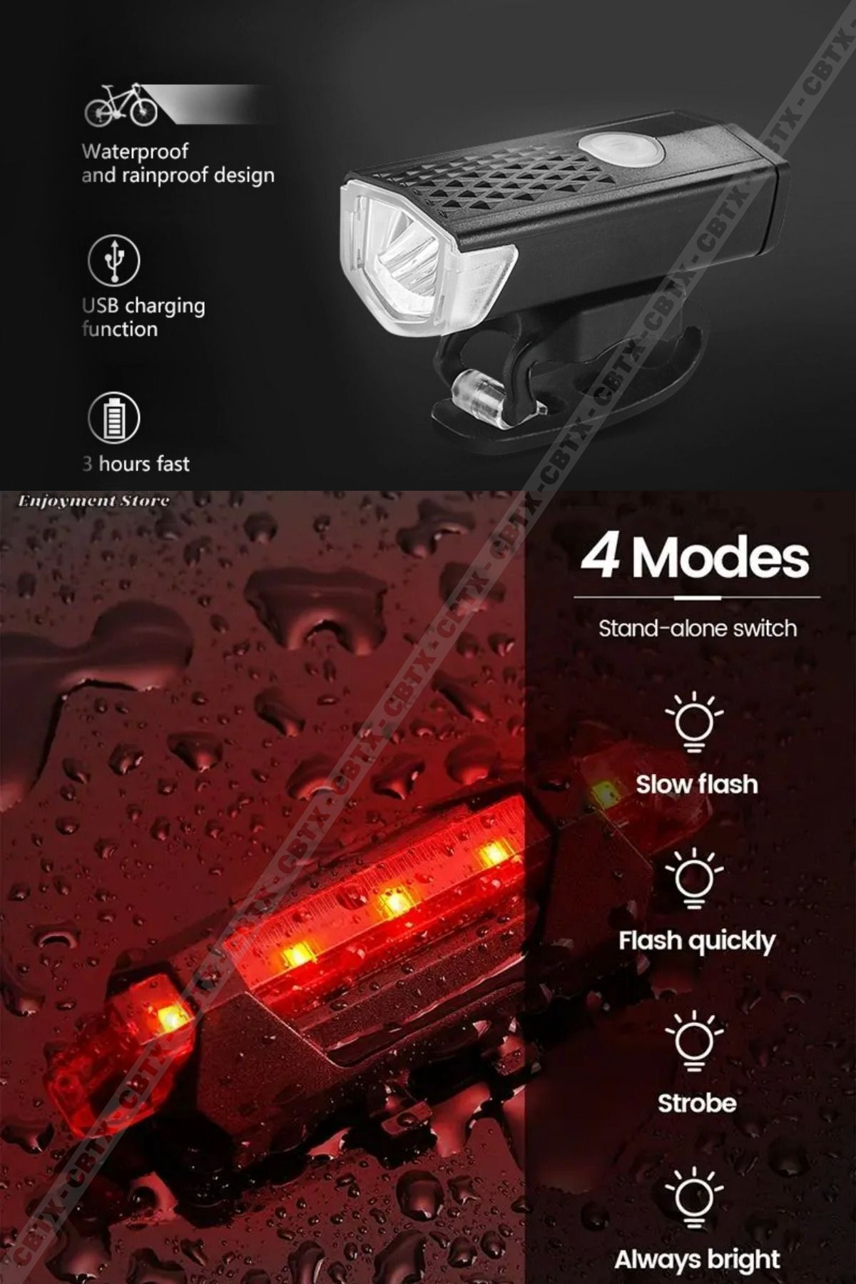 1 Company Eldrive Usb Şarj Edilebilir Led Bisiklet Far Ön İşik Kuyruk Lambasi