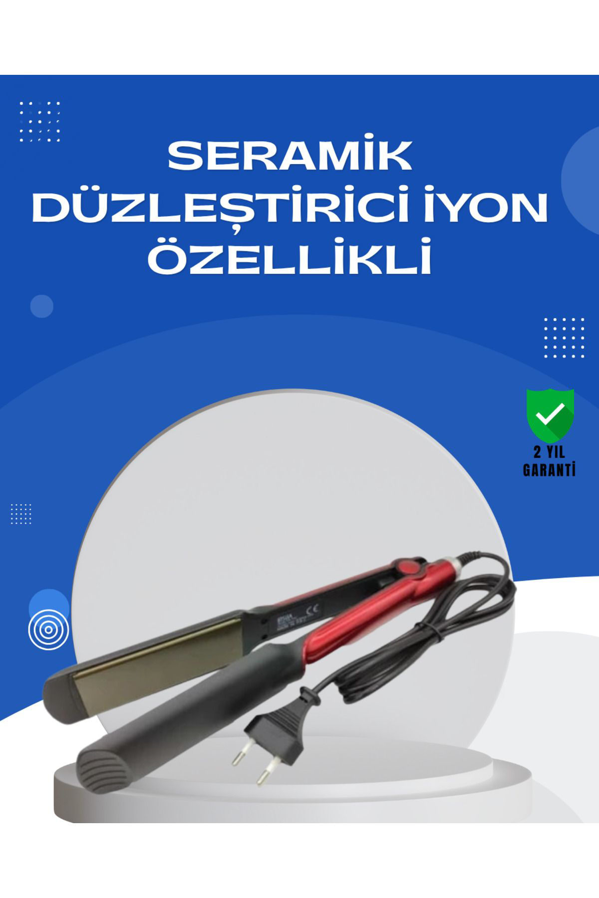 Techno Stock Elektriklenmeyi Azaltan İyonlu Saç Düzleştirici – Titanyum Plaka