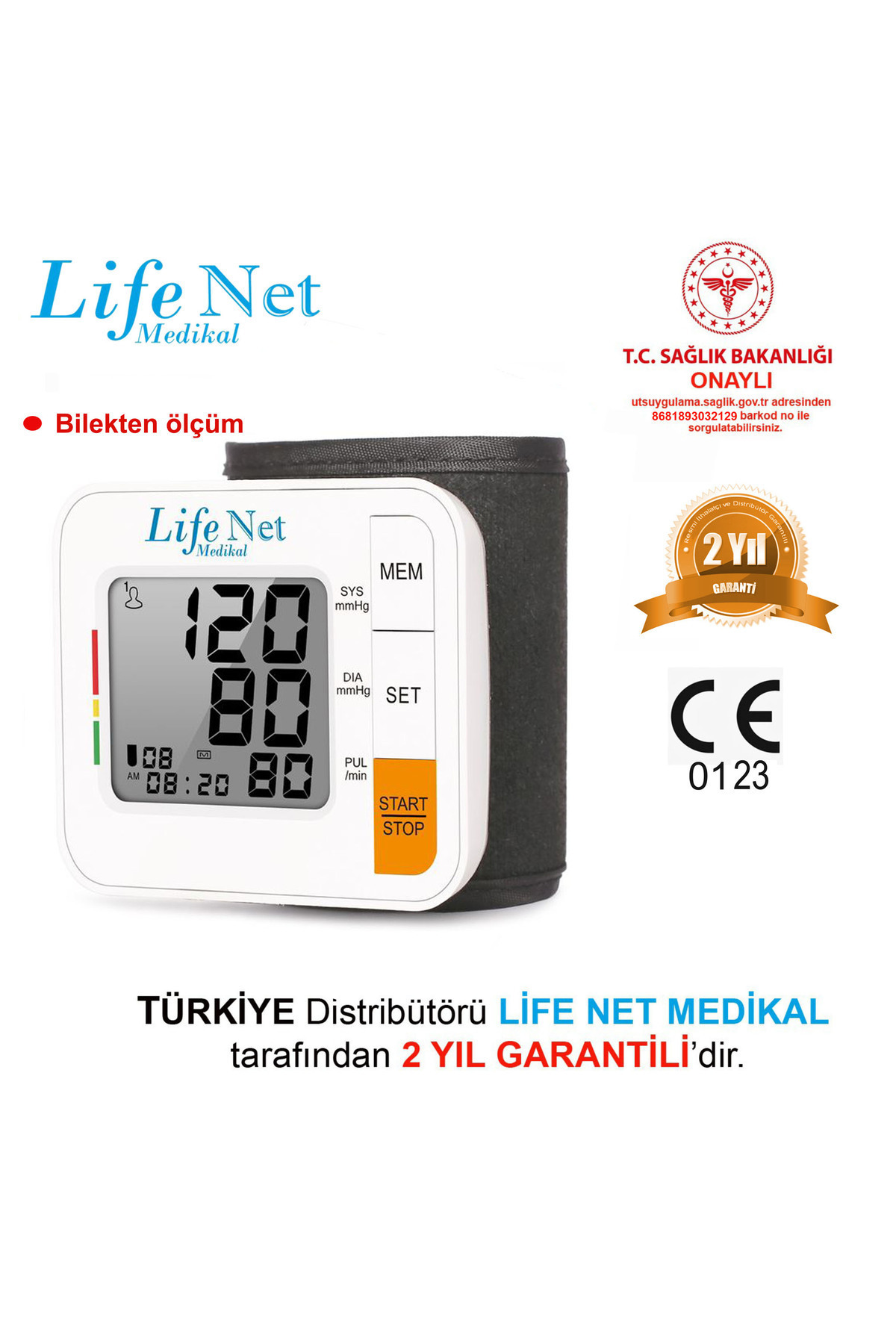 Life Net Medikal Elektronik Bilekten Tansiyon Alet Wbp205
