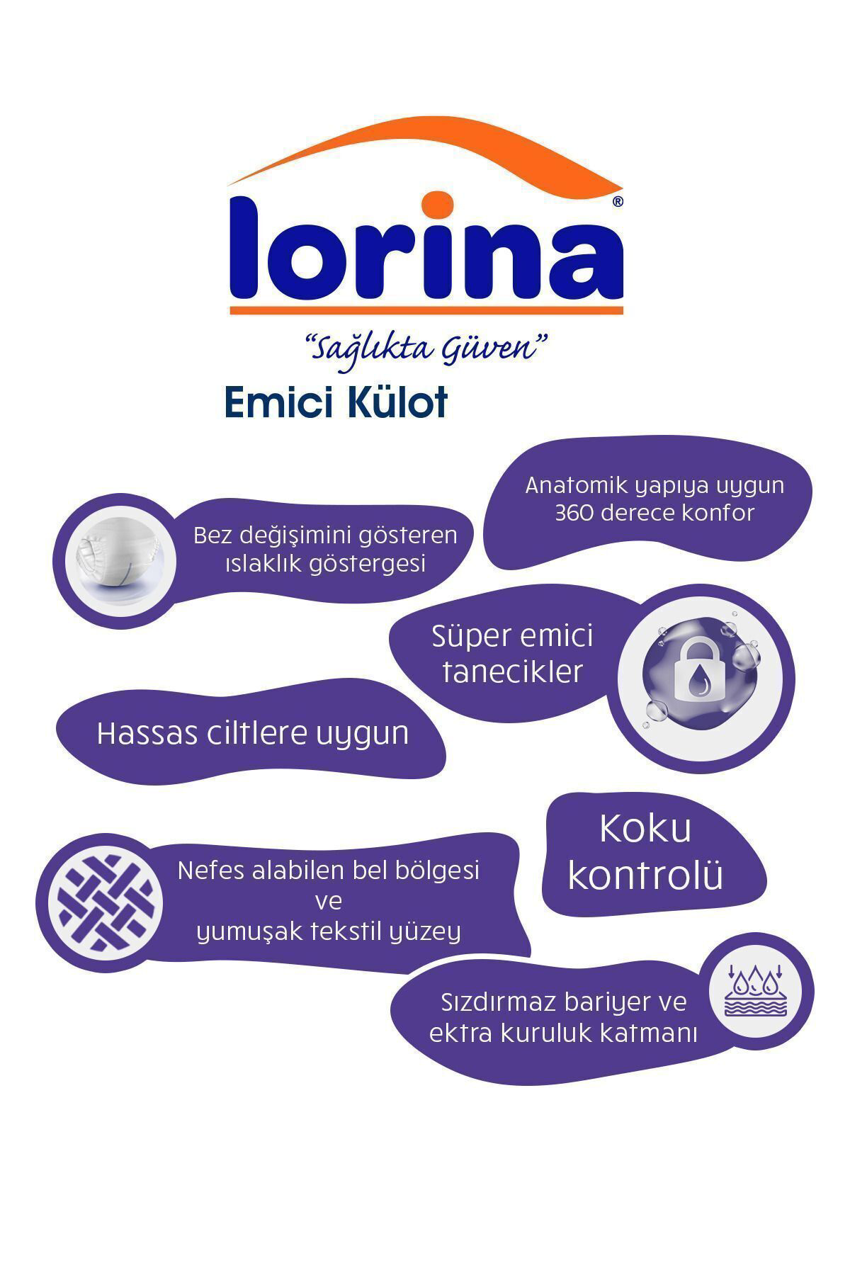 Lorina Emici Külot Hasta Bezi Large 120 Adet