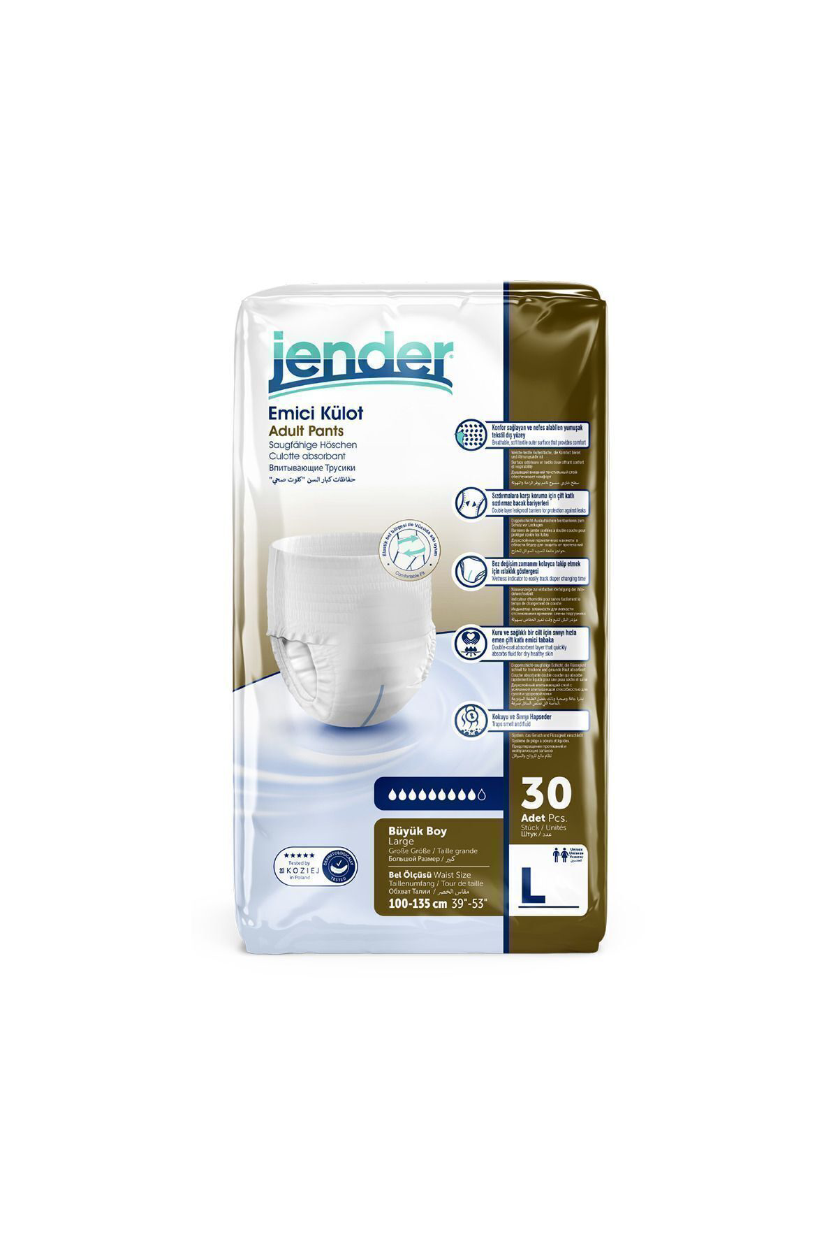 Jender Emici Külot Yetişkin Bezi Large 30 Adet