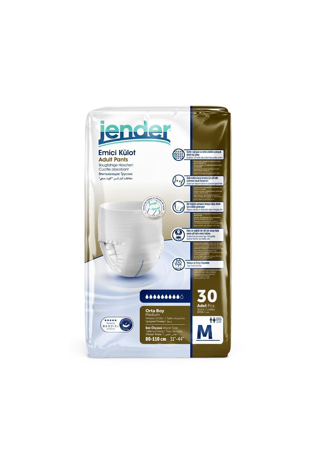 Jender Emici Külot Yetişkin Hasta Bezi Medium 30 Adet