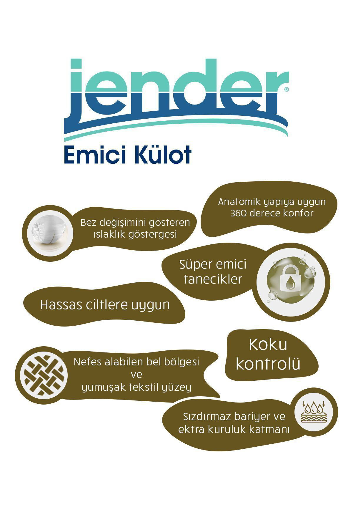 Jender Emici Külot Yetişkin Bezi Xlarge 30X2 60 Adet