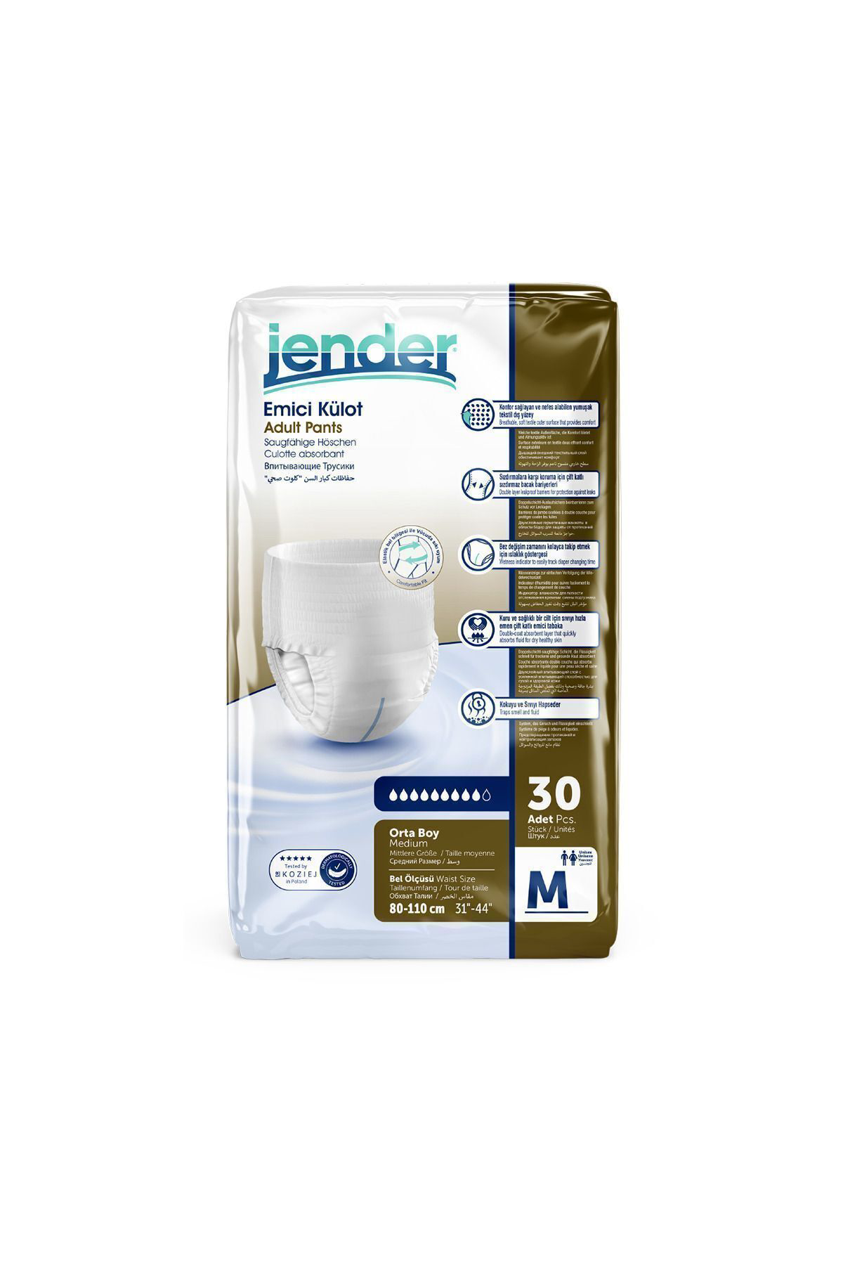 Jender Emici Külot Yetişkin Hasta Bezi Medium 30 Adet